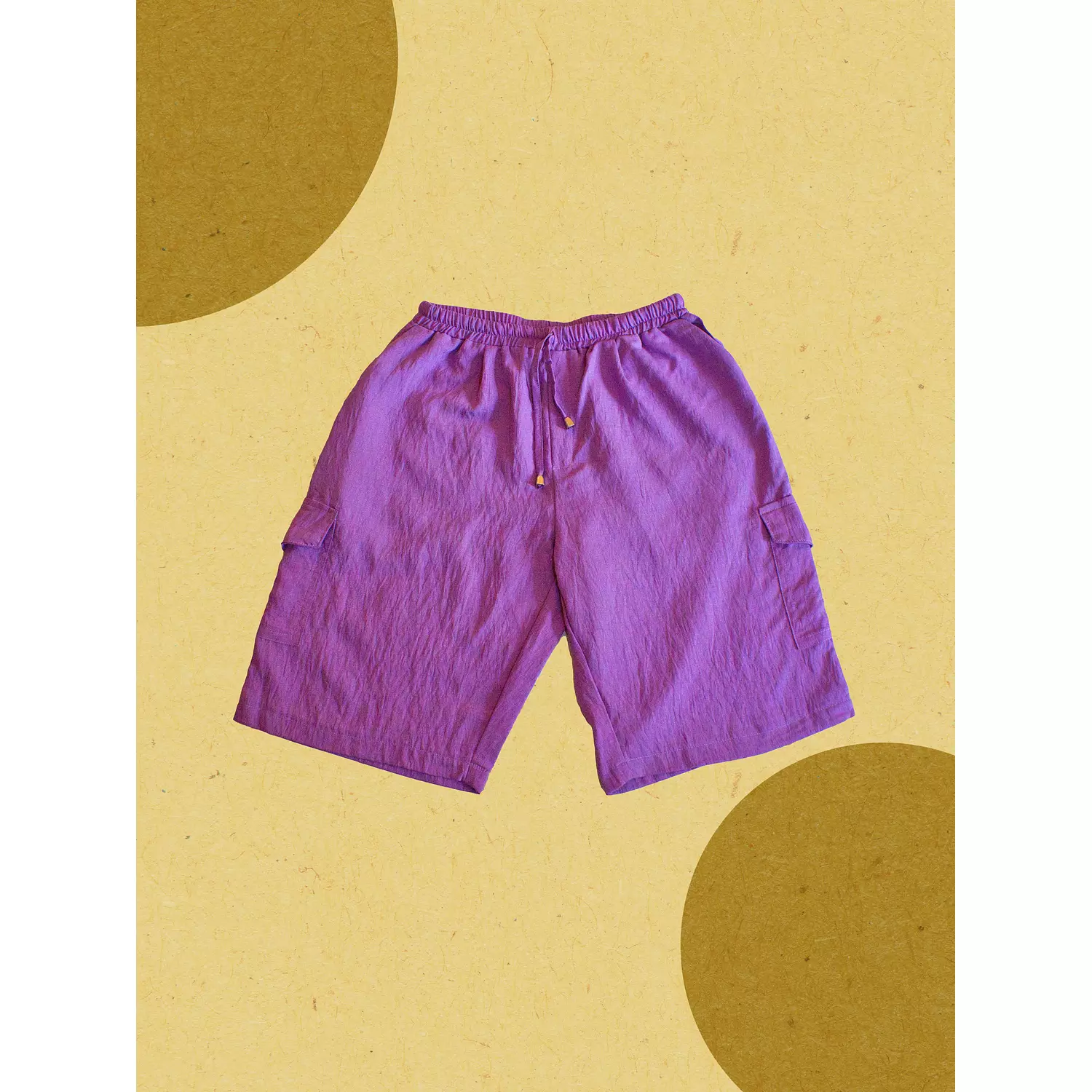 Baggy Purple Linen Shorts hover image