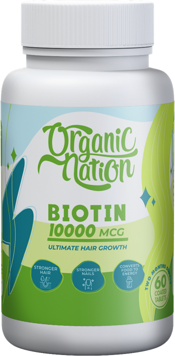 organic nation biotin 10000 MCG 60SERV