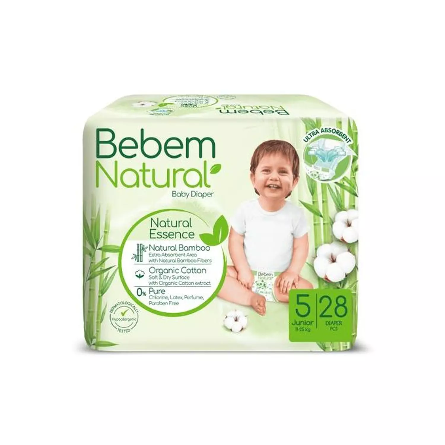 Bebem Natural Diapers - Size 5 Maxi - 28 pcs     hover image