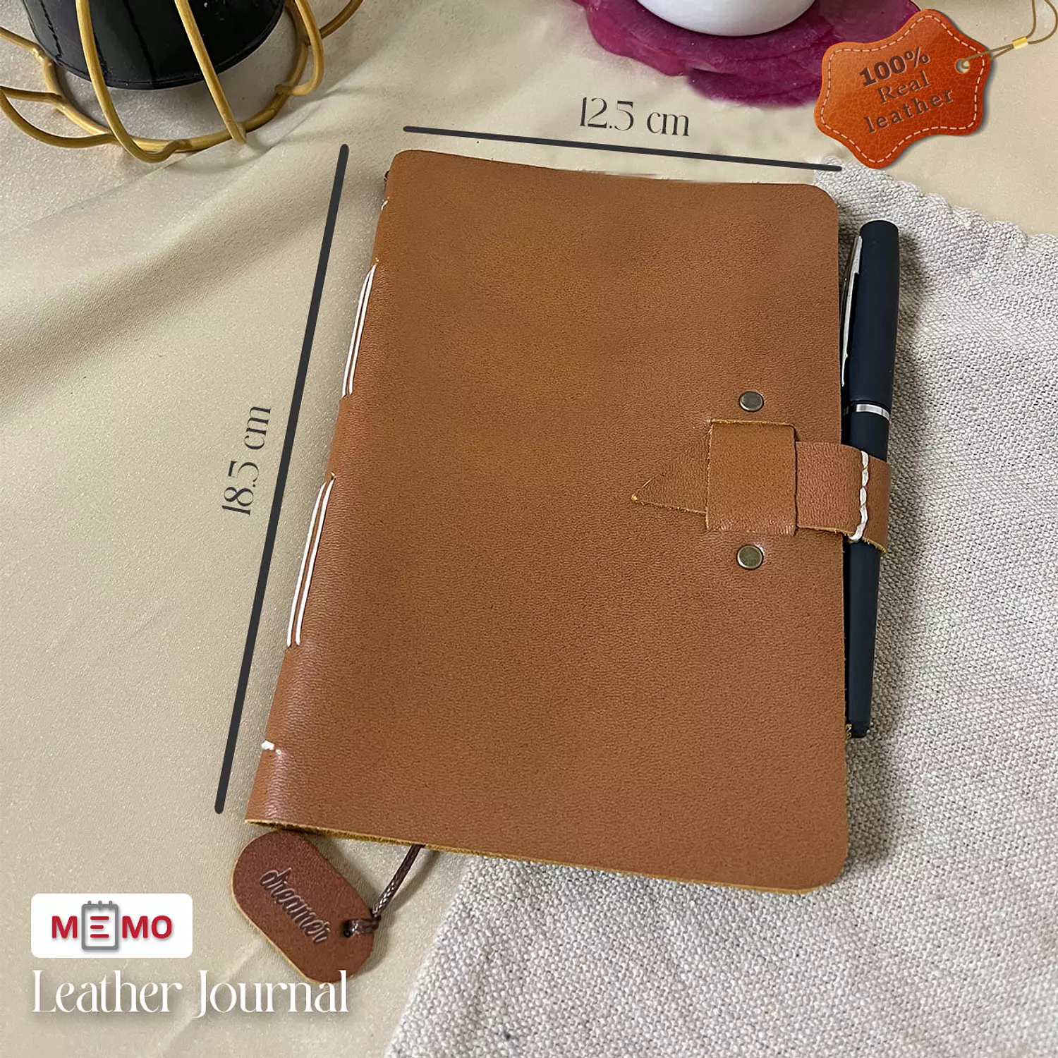 Memo Leather Journal (Real leather) "Small size" 17