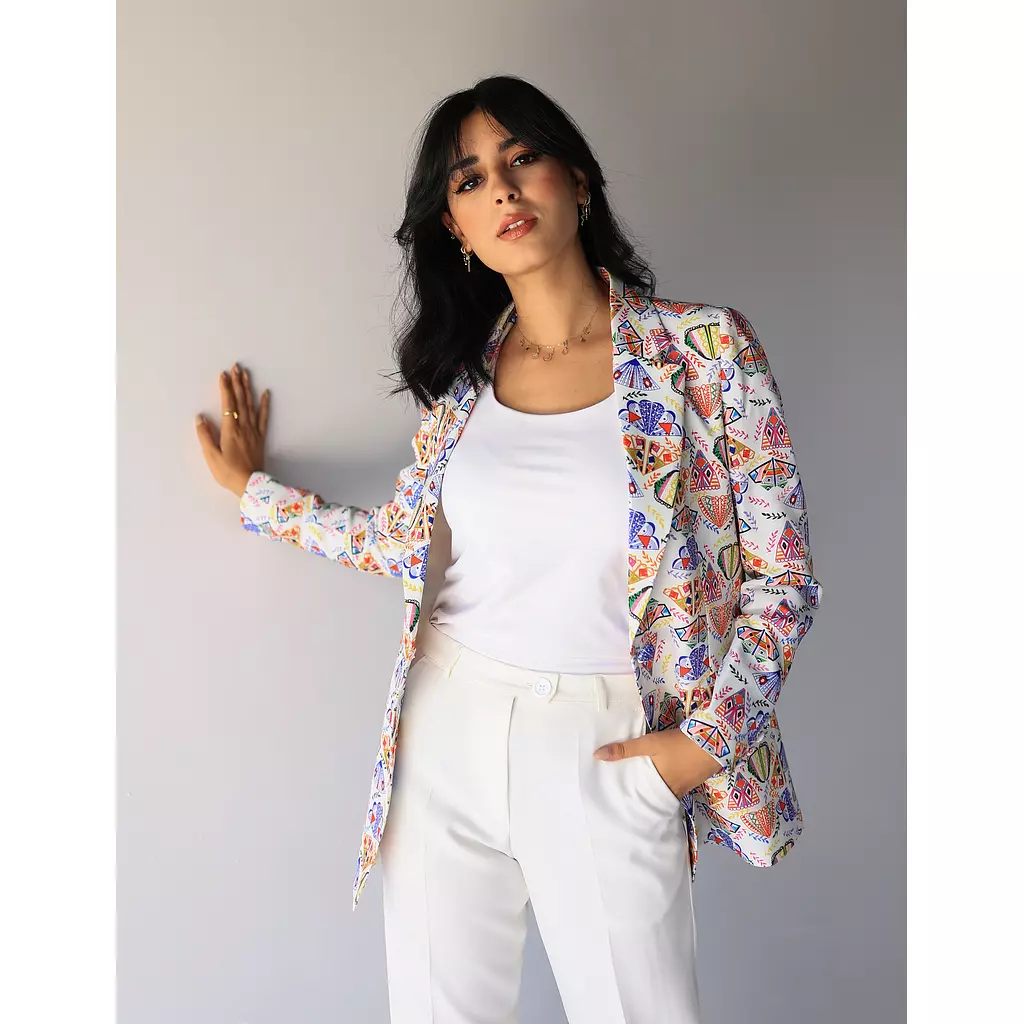 Abstract Printed Blazer 