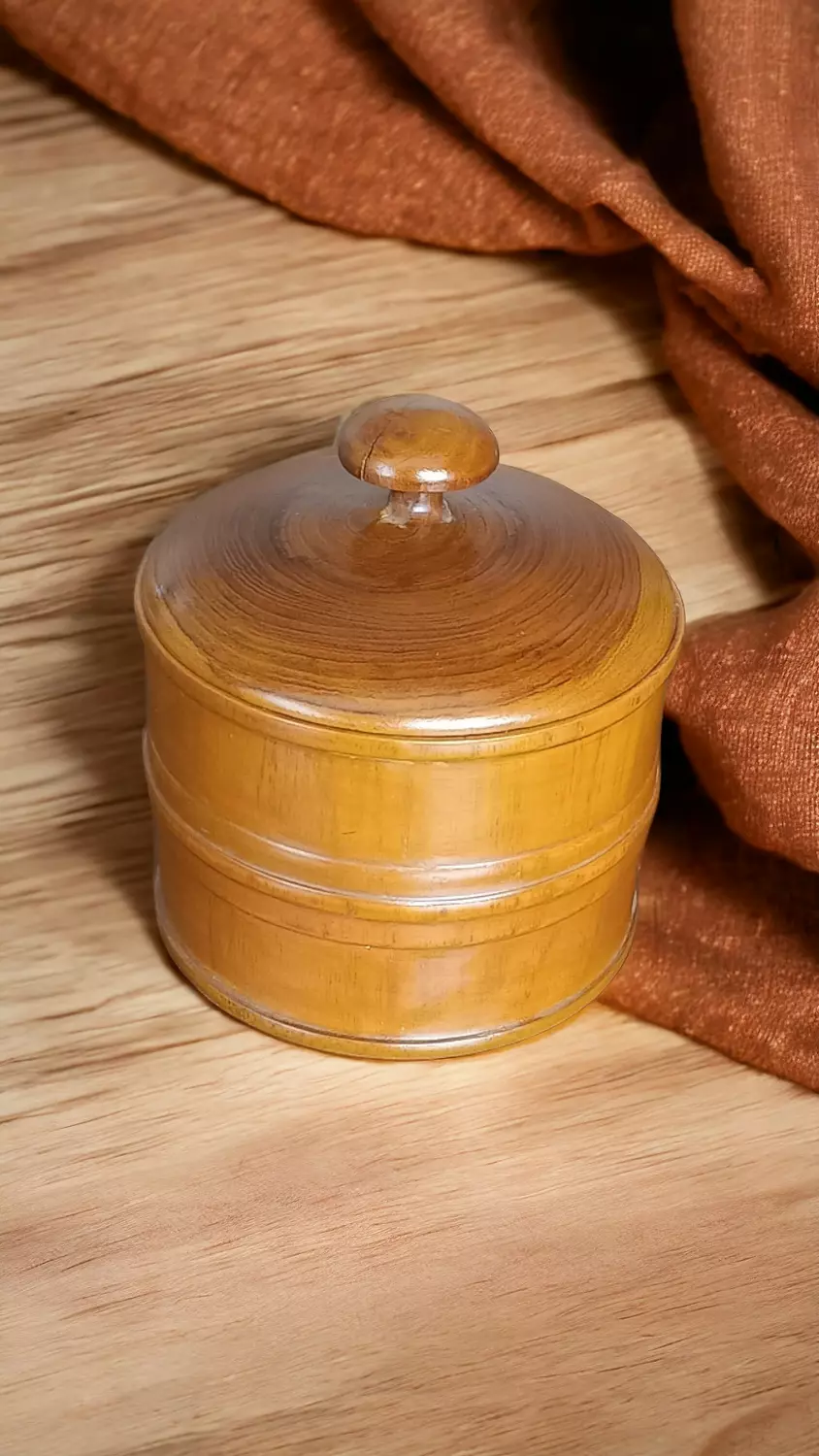 Tall Teak Box With Lid hover image