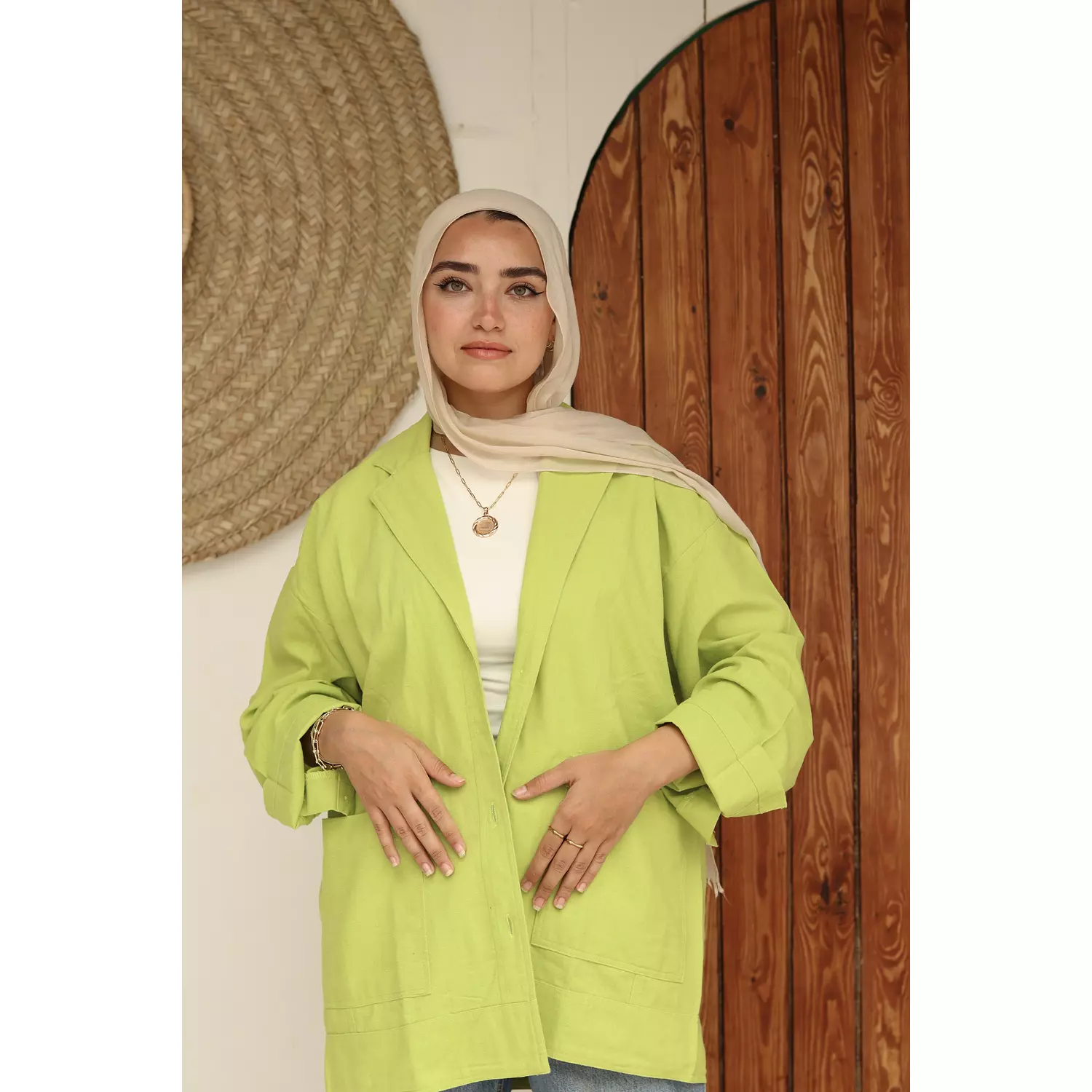 Linen jacket -Lime 3