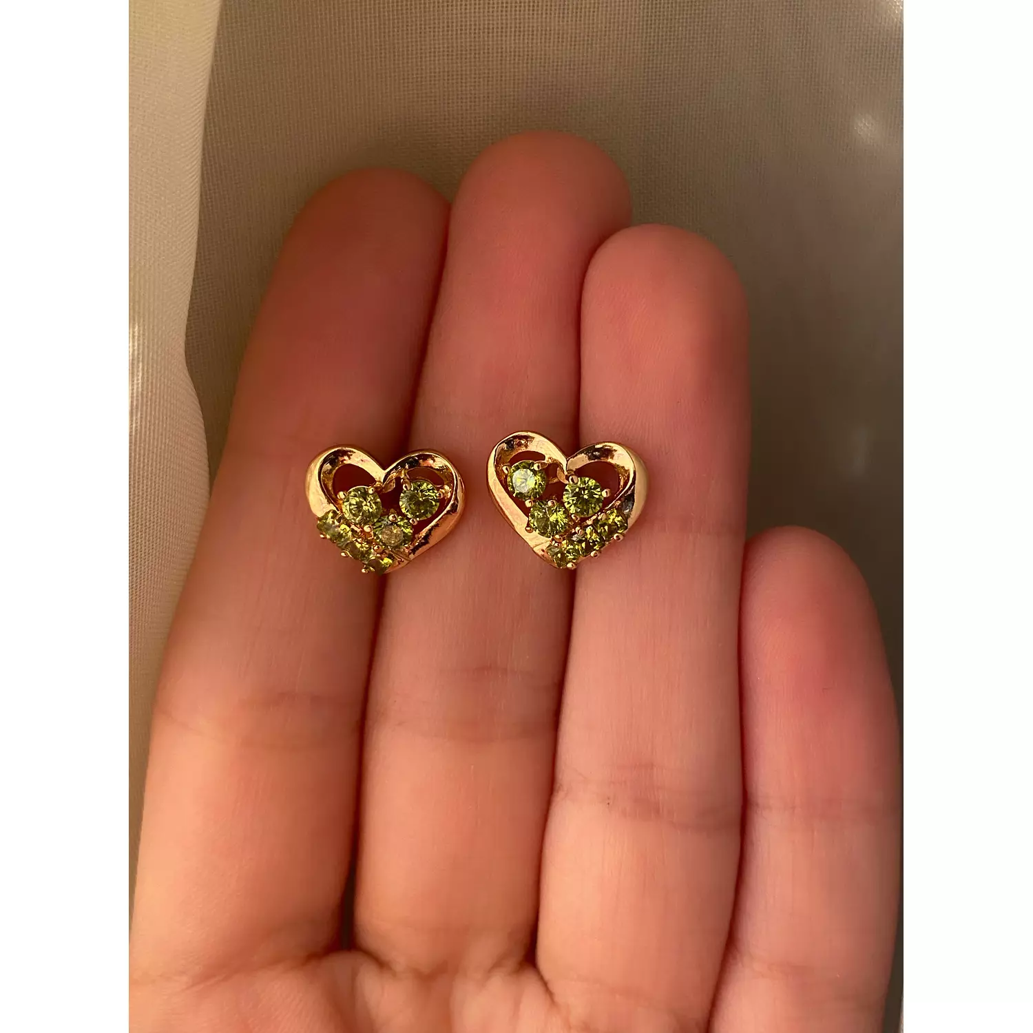 Lime heart Studs 1