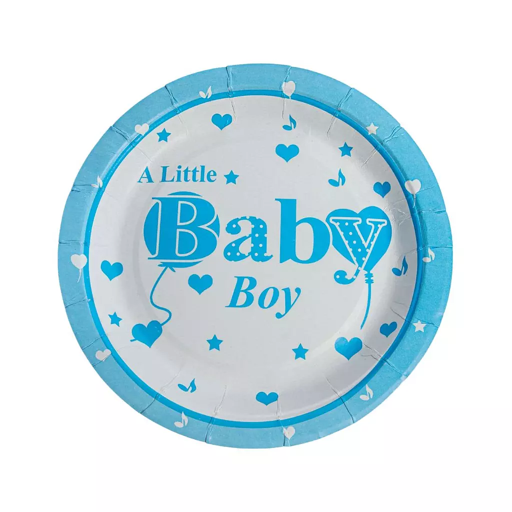 Baby Boy Round Paper Plates