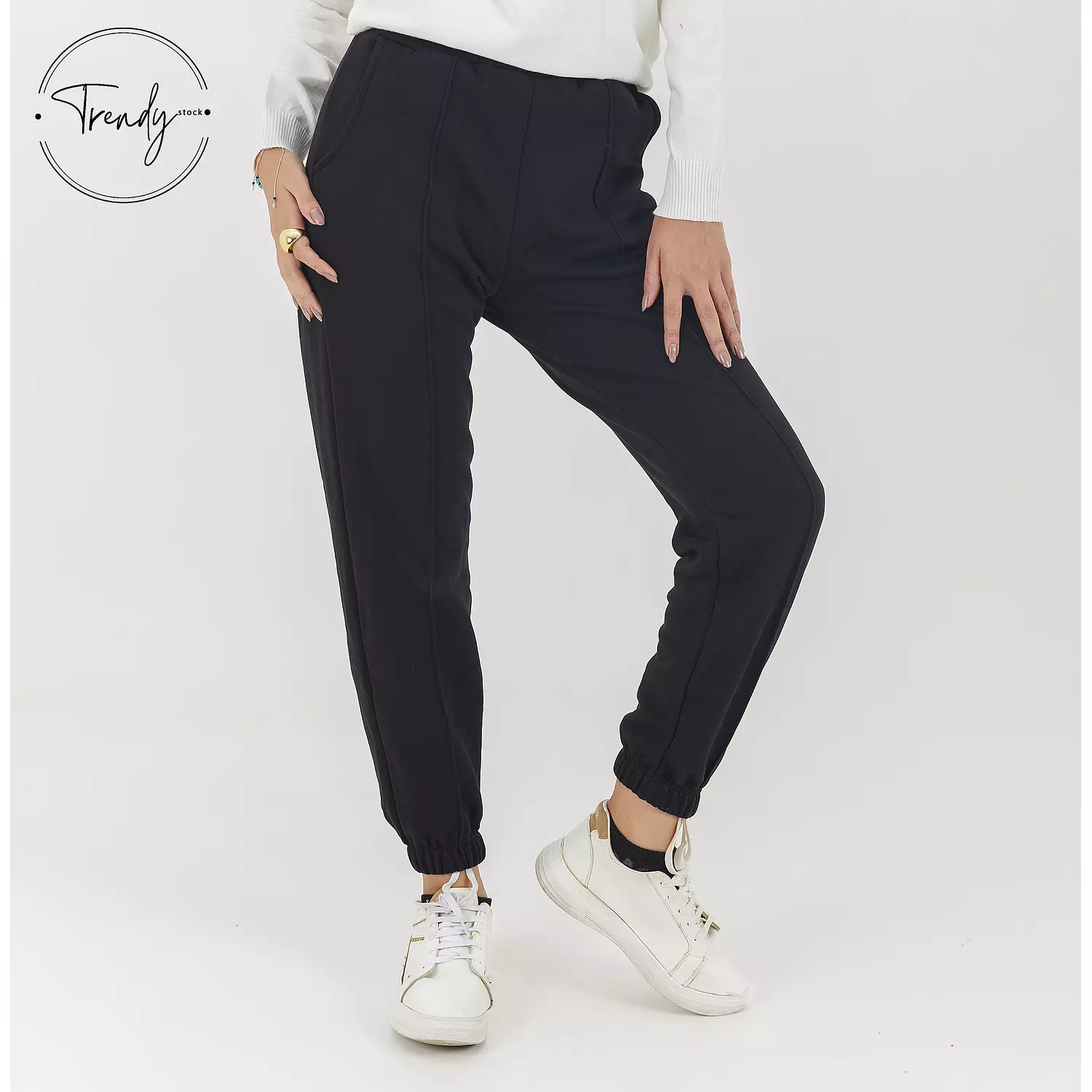 Plain Sweatpants with closed leg hover image