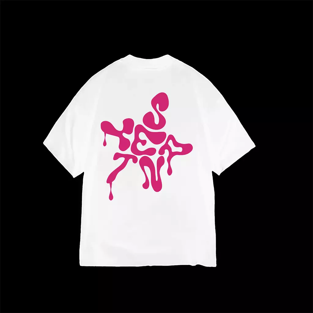 Stern "WhiteXCerise baggy tee"