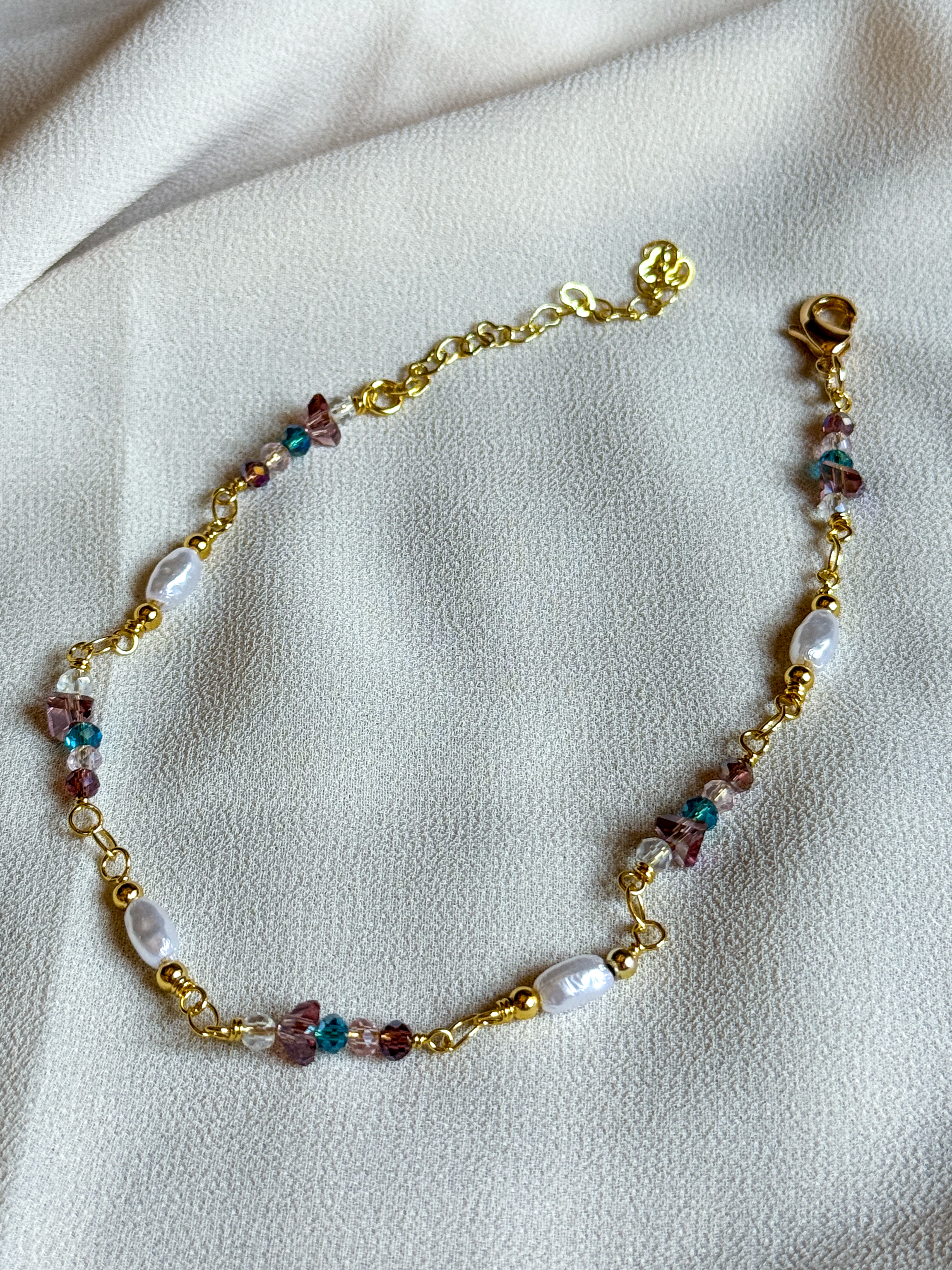 Purple Stones Anklet ( Stock )