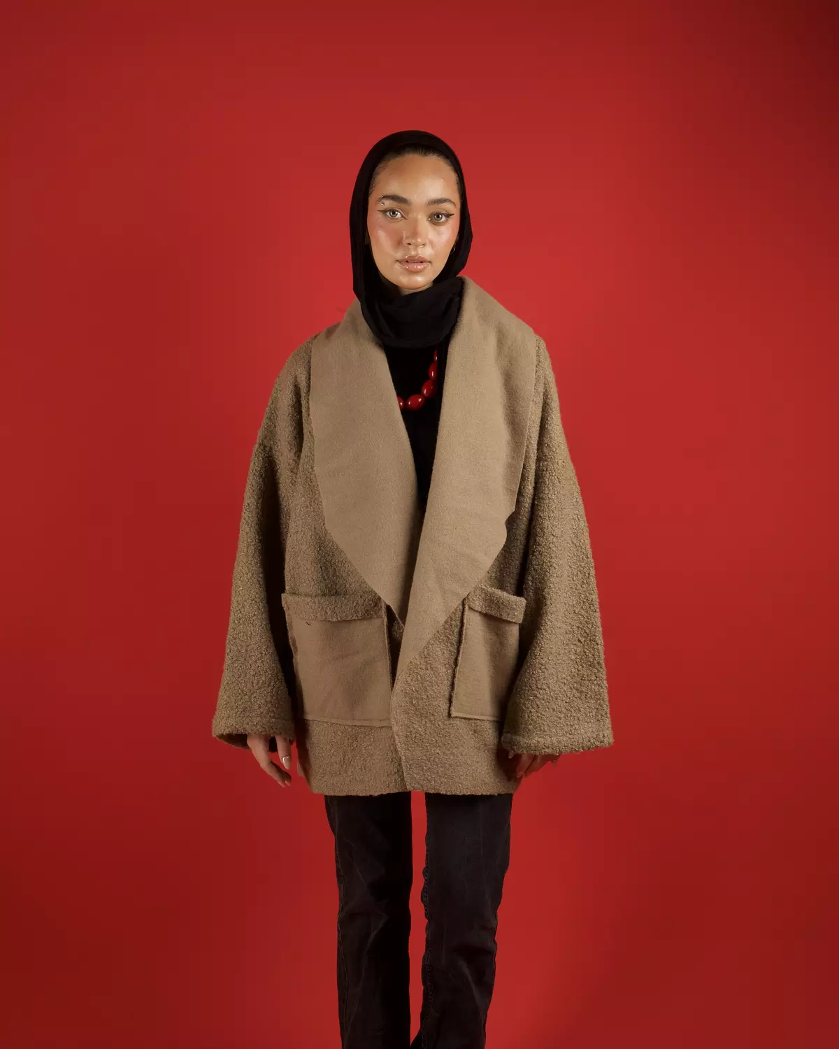 Khakhi Teddy Wool Coat hover image