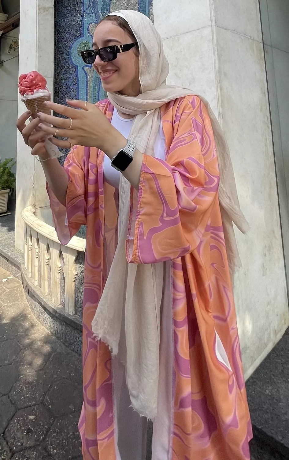 Mango Strawberry Swirl Kimono   hover image