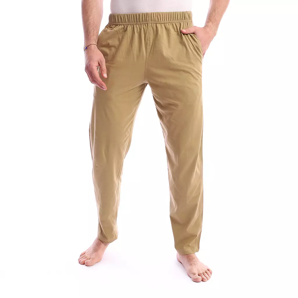 Cotton Plain Pajama Pants - 4040 - Beige