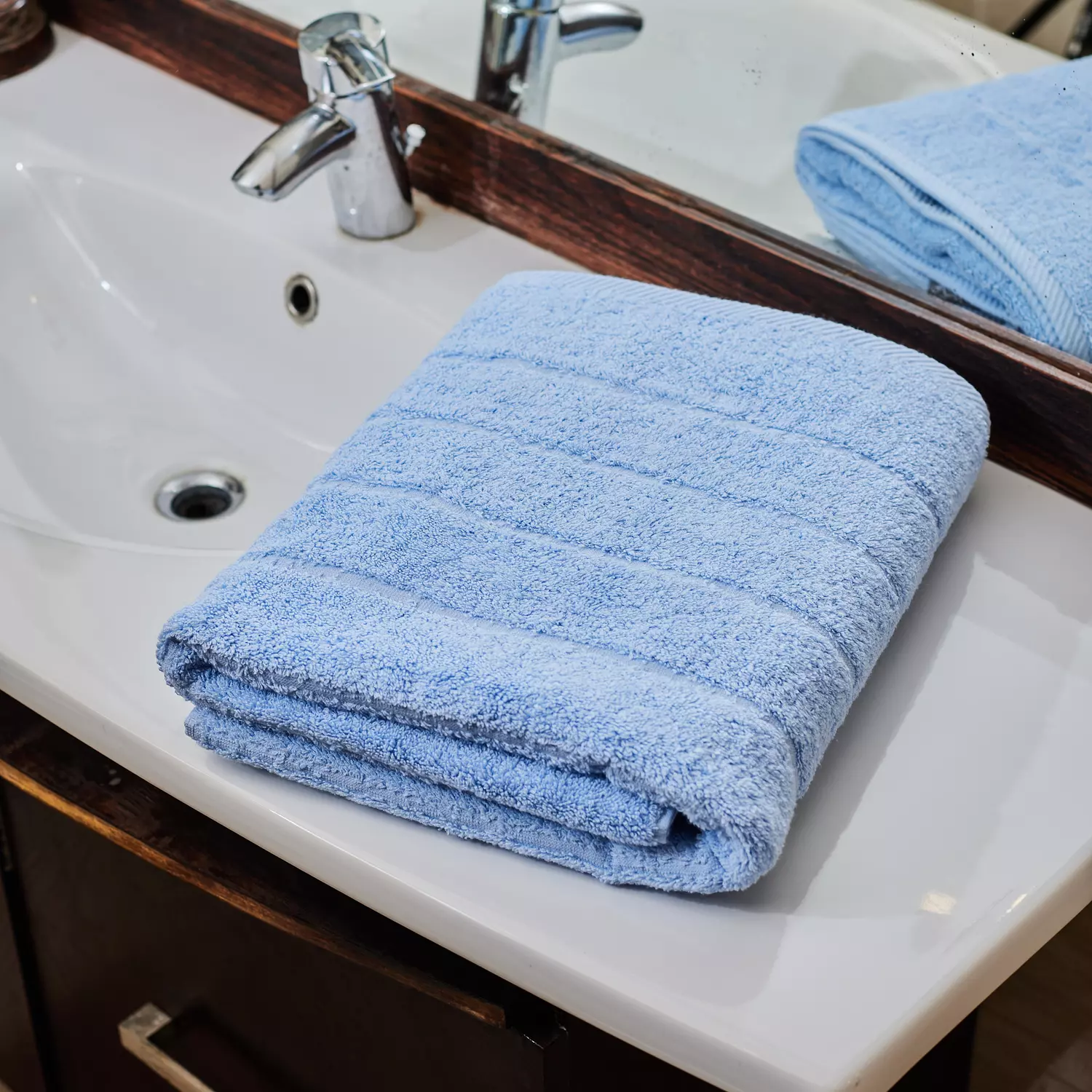 Large Baby blue single Towel  hover image