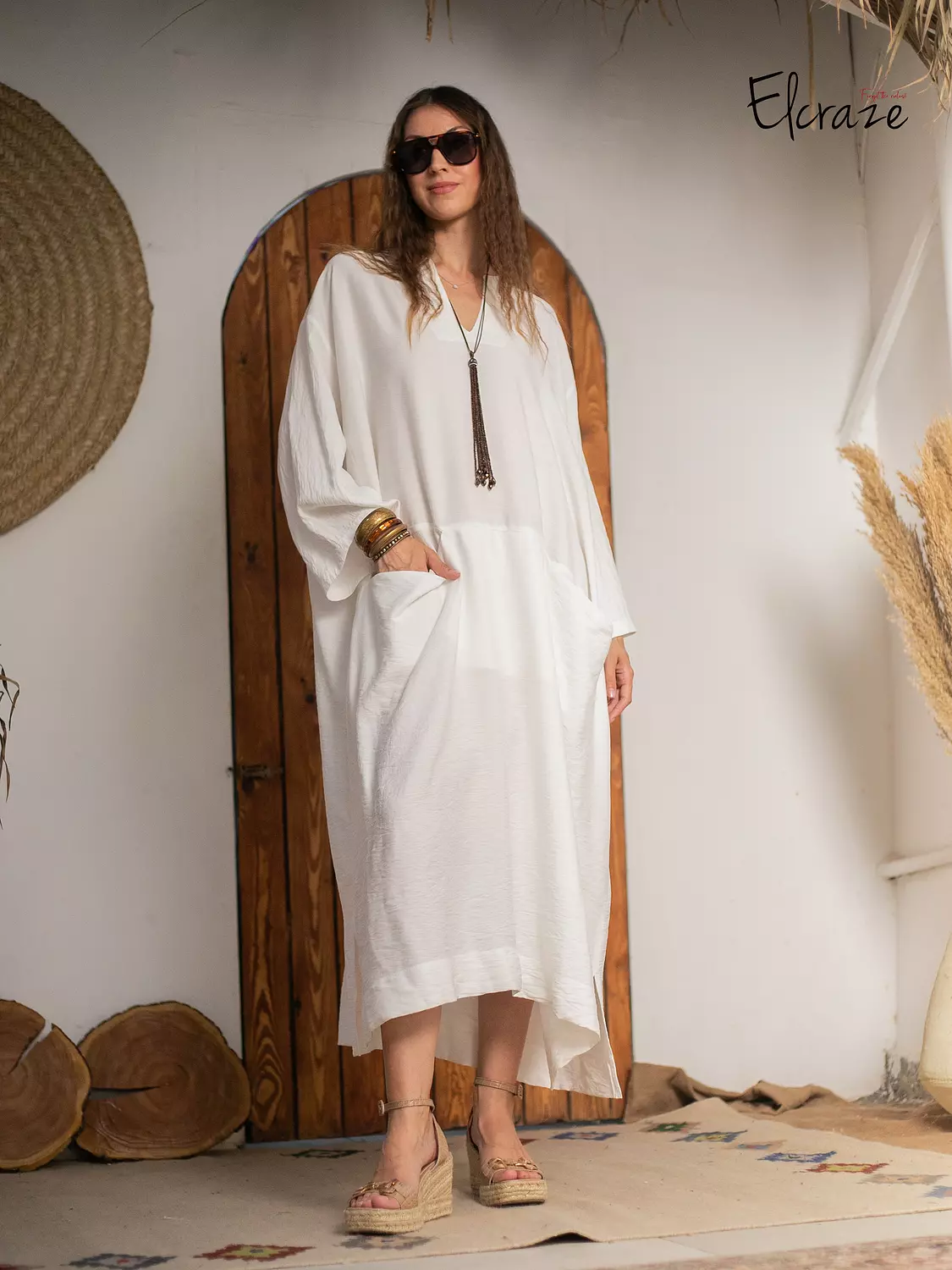 synthetic linen white dress 2