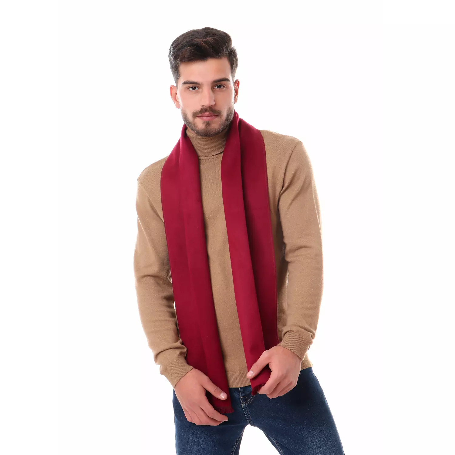 Classic Scarf - Burgundy  hover image