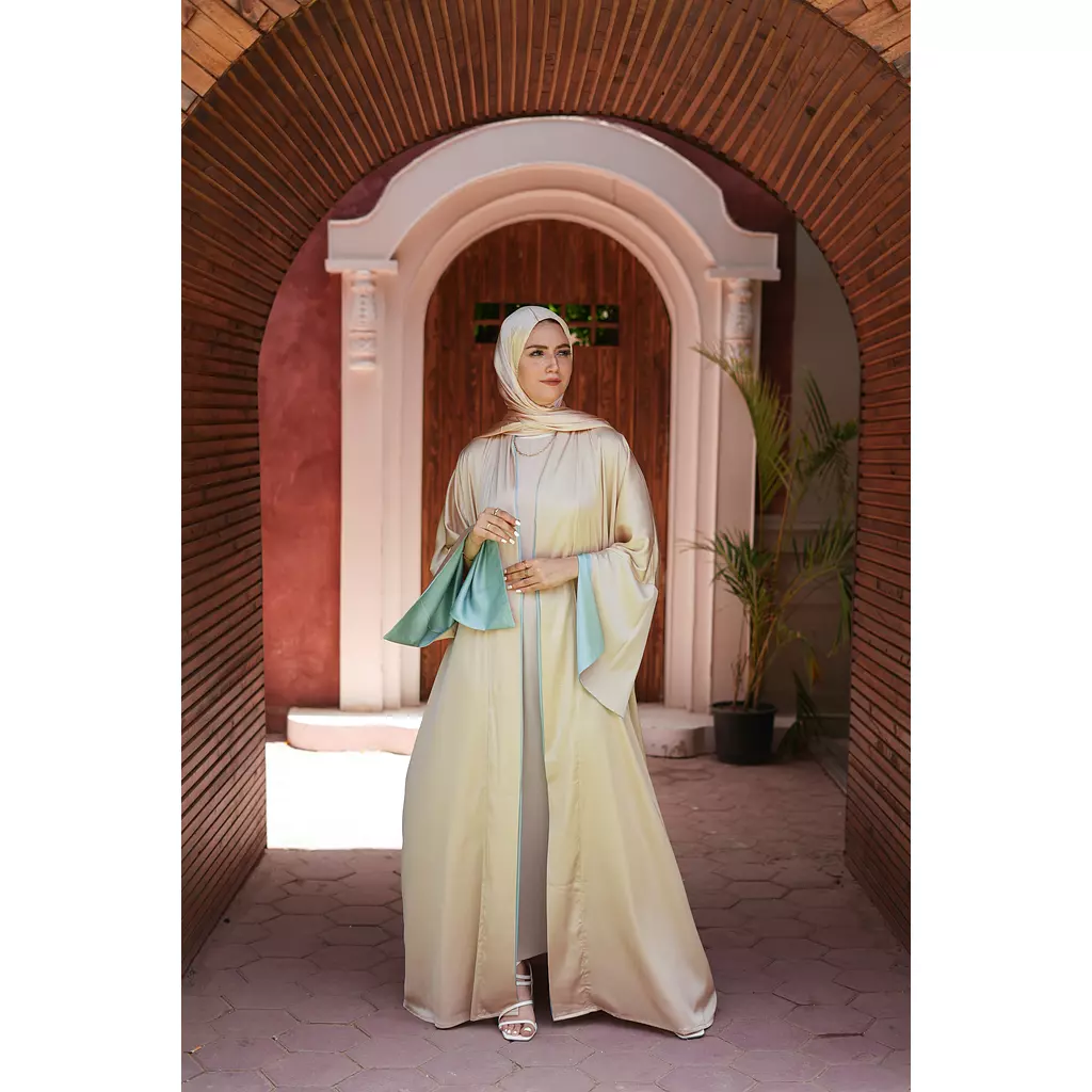 The Gold X Mint Satin Abaya