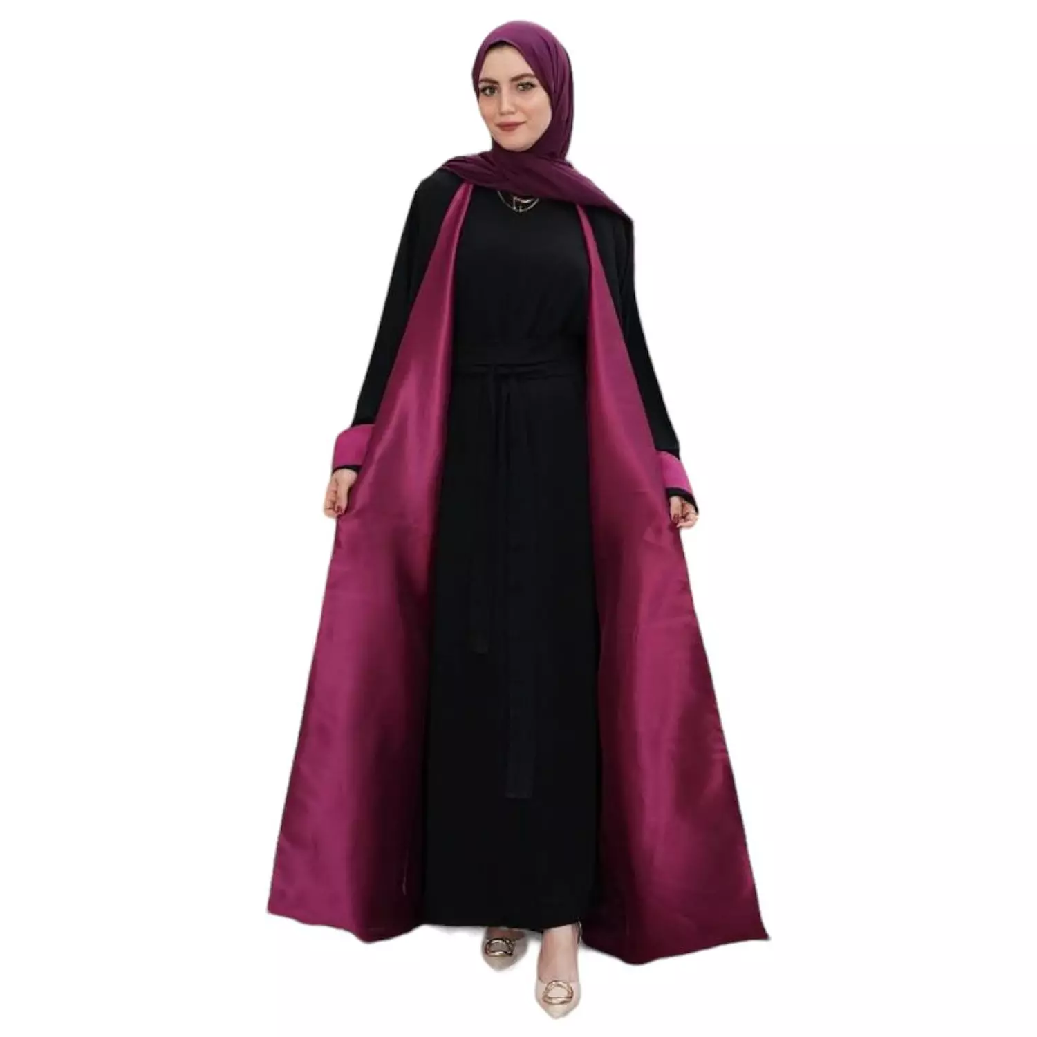 The Crepe X Organza Abaya  2