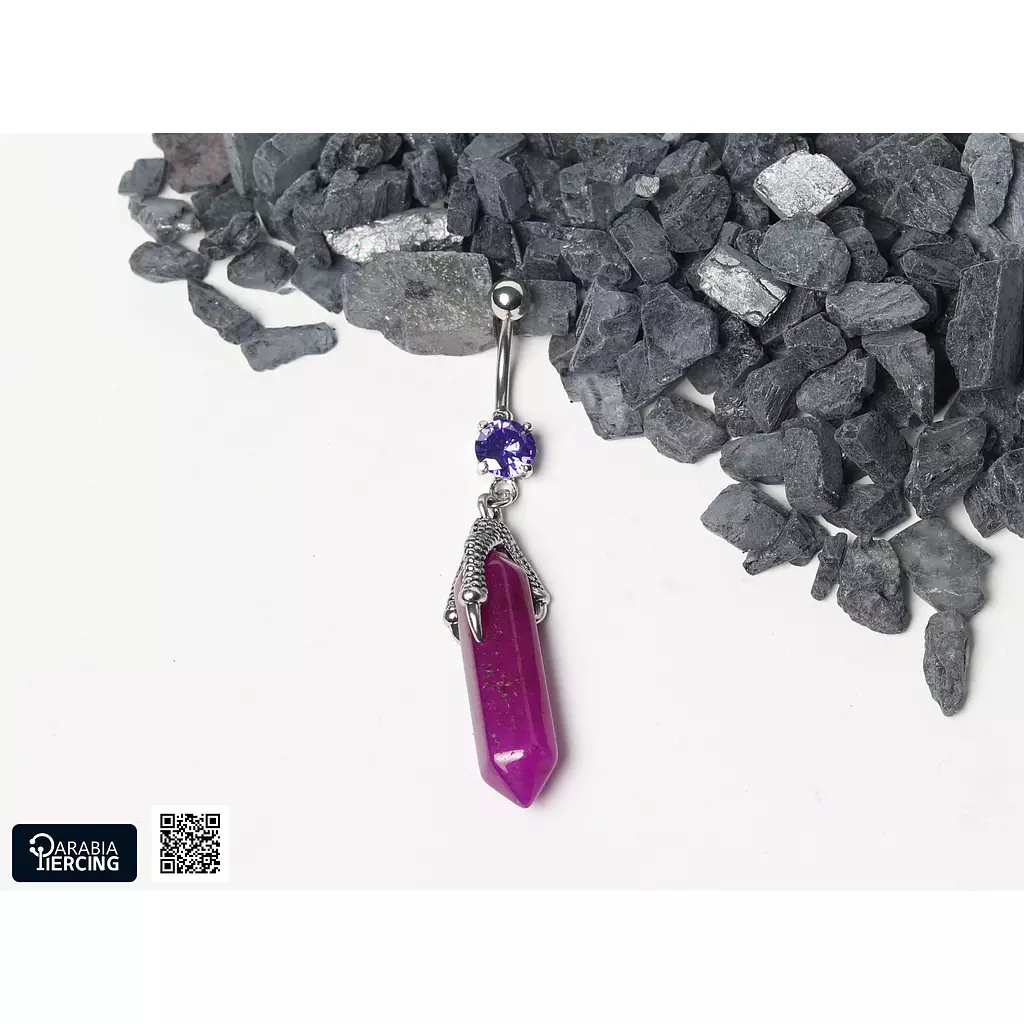 Purple Stone Bellybutton Ring