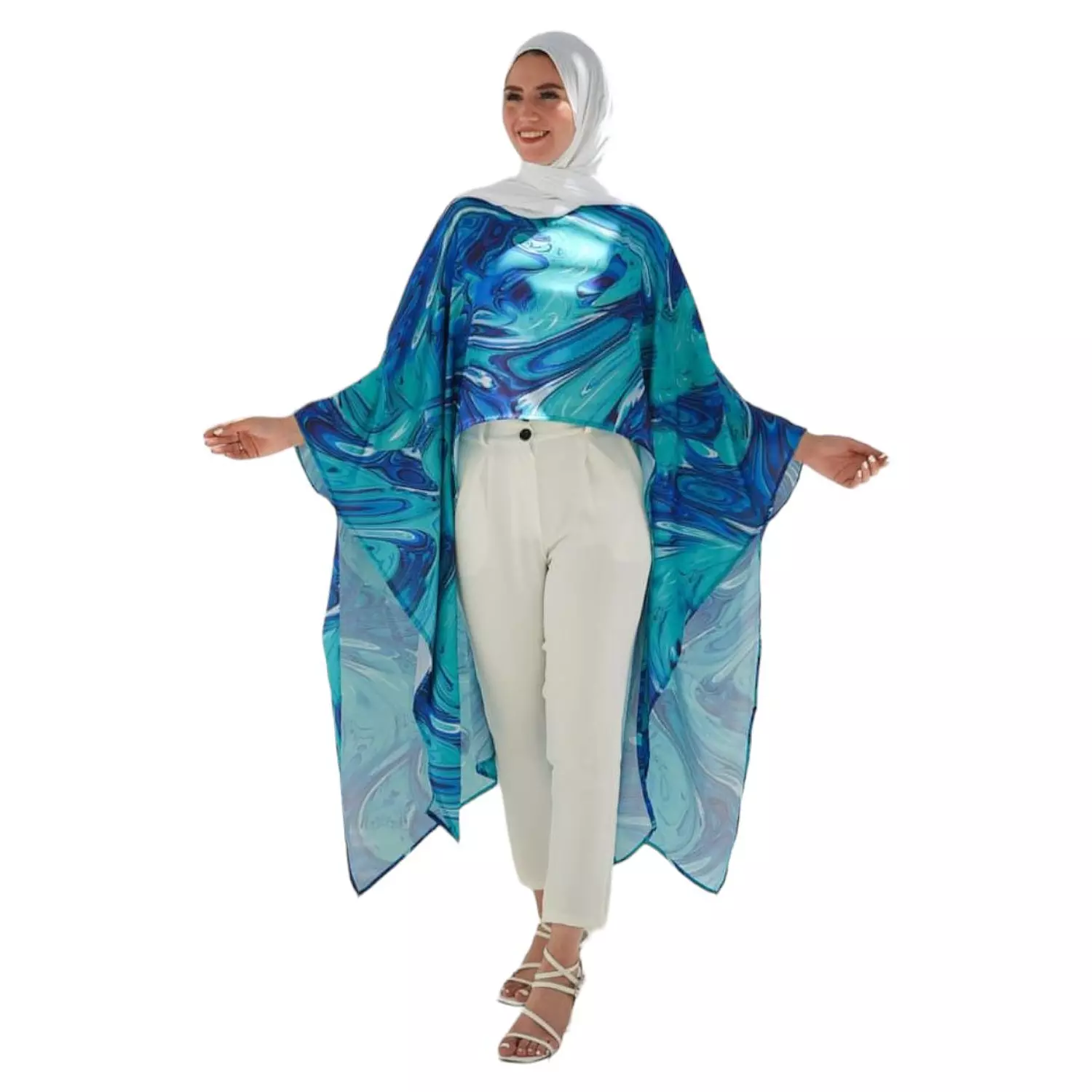 Sea Waves Poncho hover image