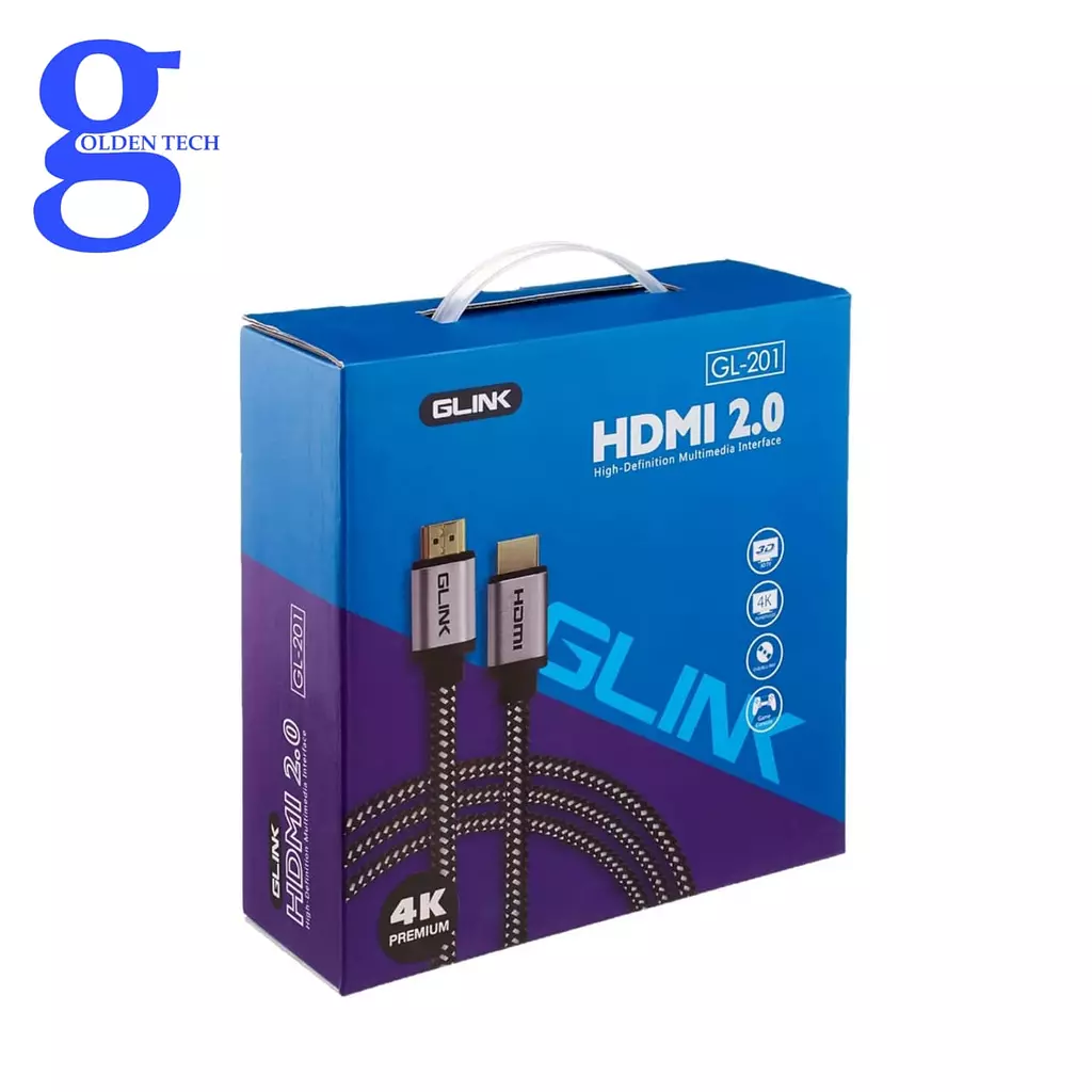 كابل HDMI 4K جلينك عالي الجودة للتلفزيونات واللابتوب والكمبيوتر بطول 15متر