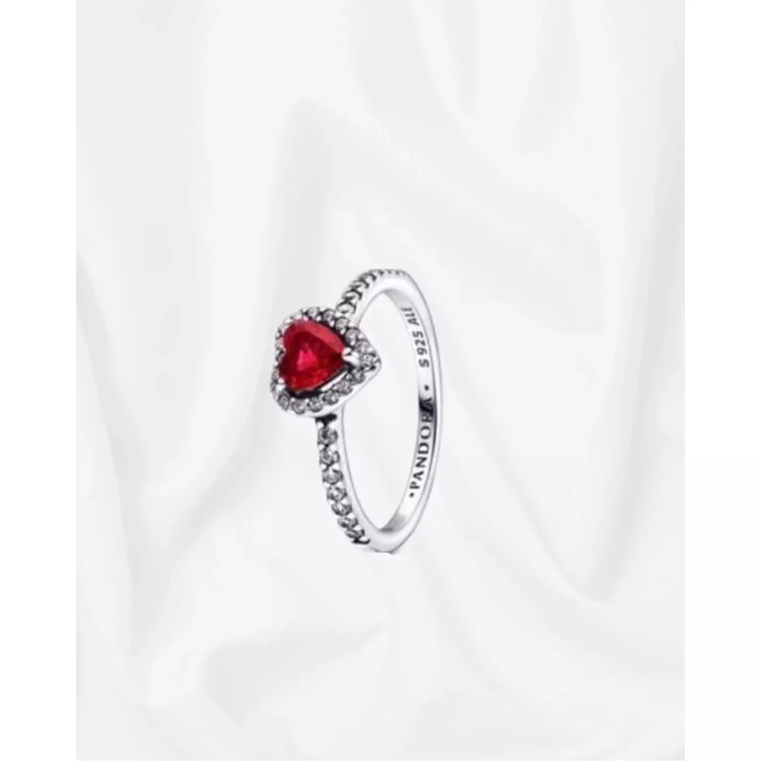 Elevated Red Heart Ring hover image