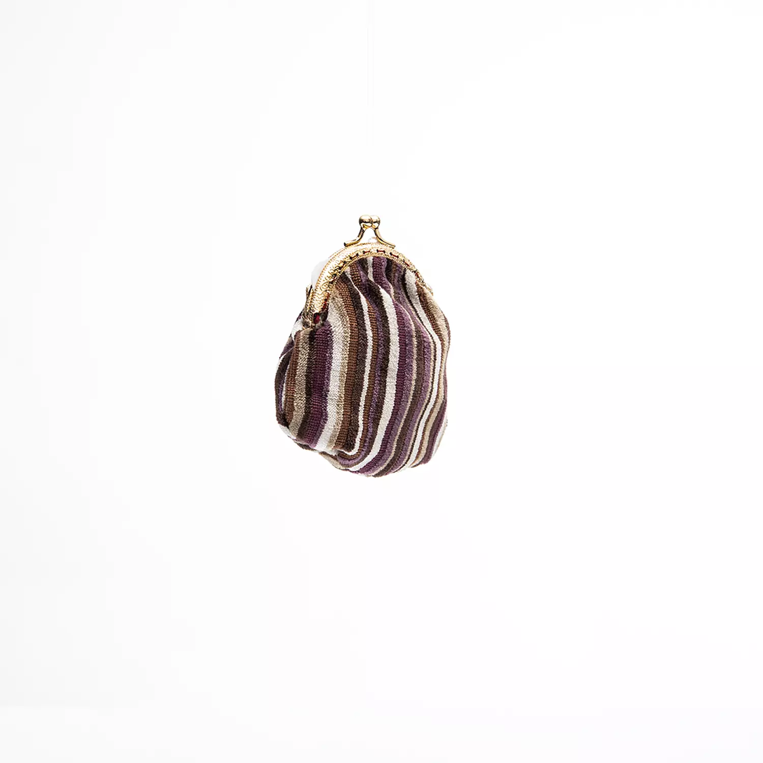 The Velvet Striped Kisslock Coin Purse 1