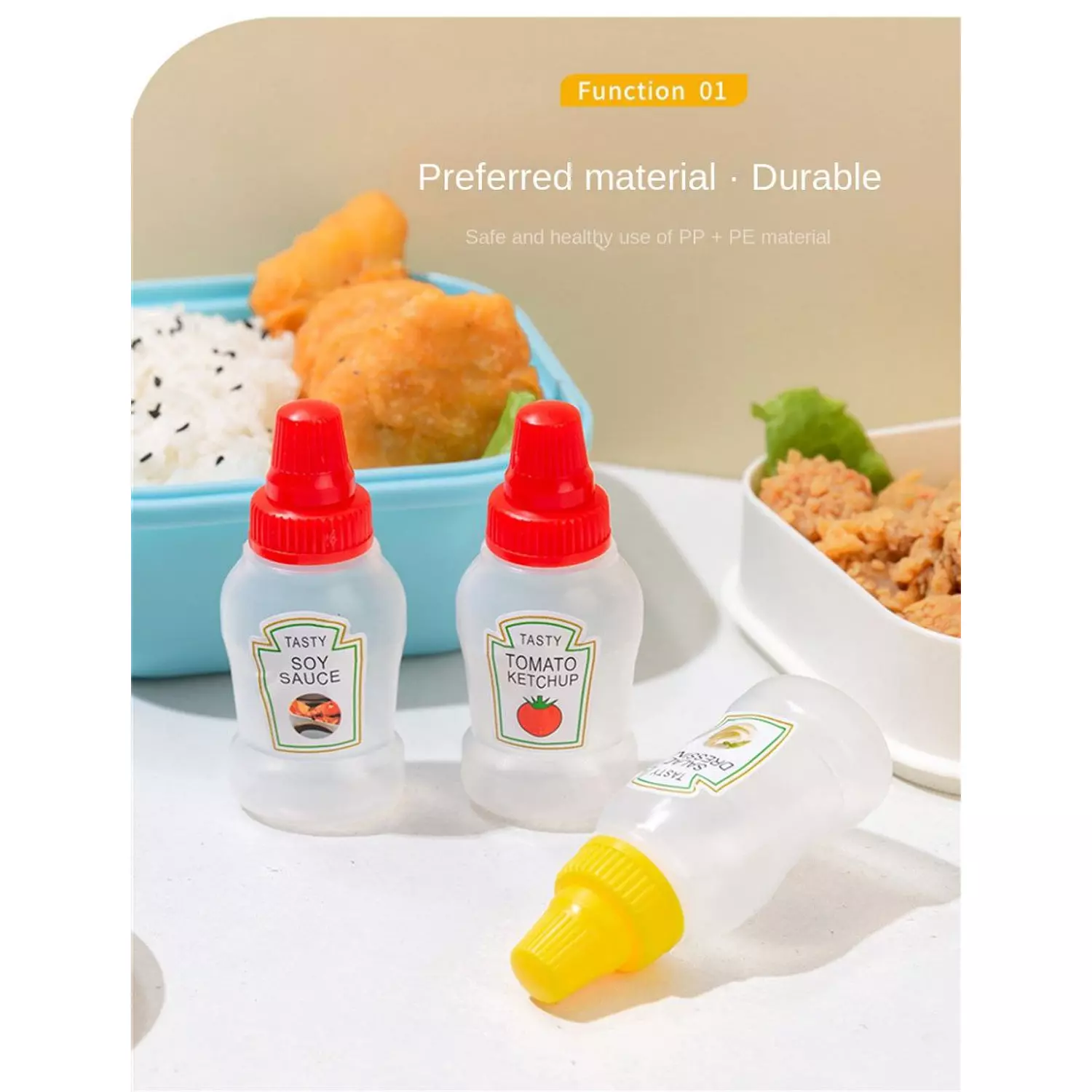 2 pcs Set 25ML Mini Sauce Bottle Portable 2