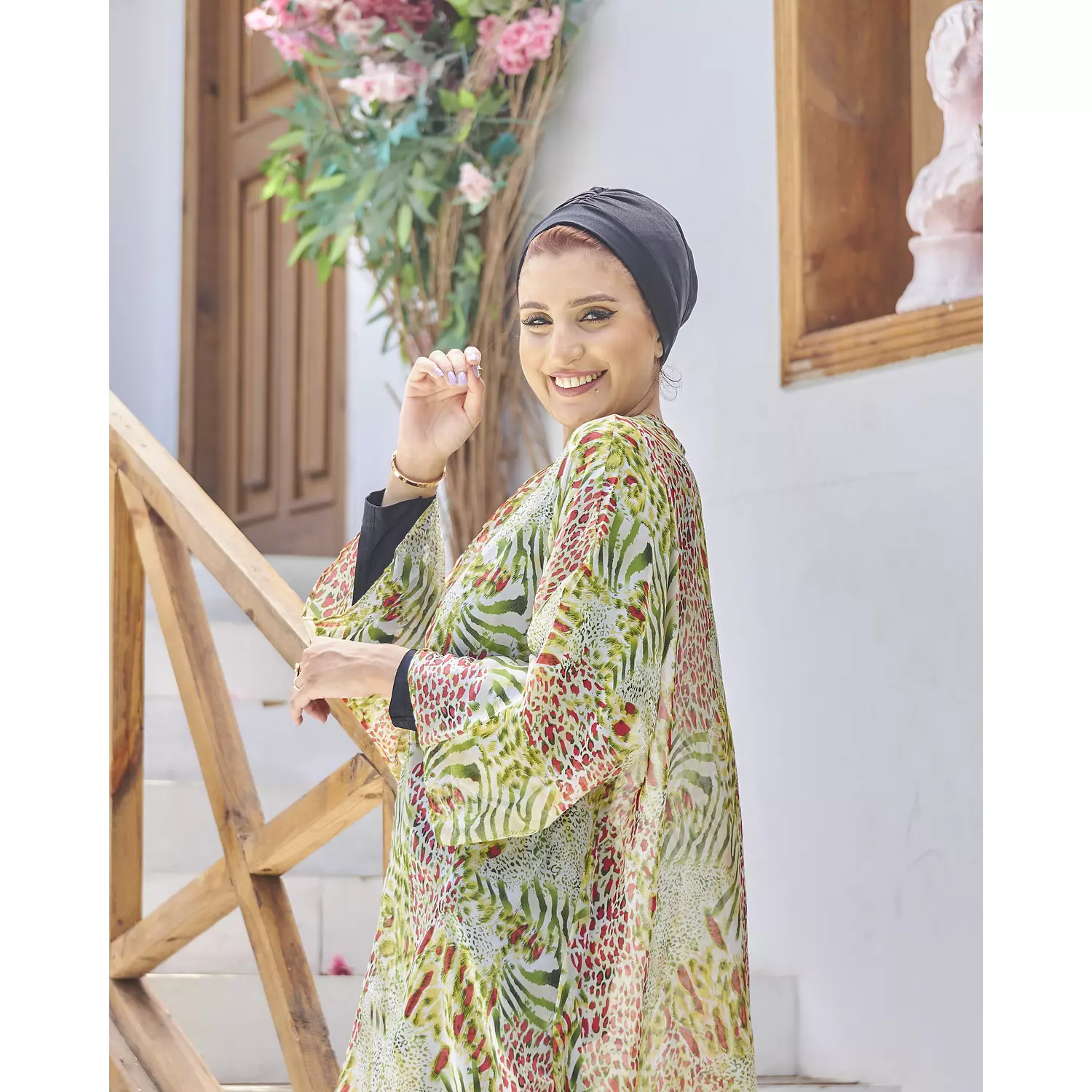 Natural chiffon cardigan green-2nd-img