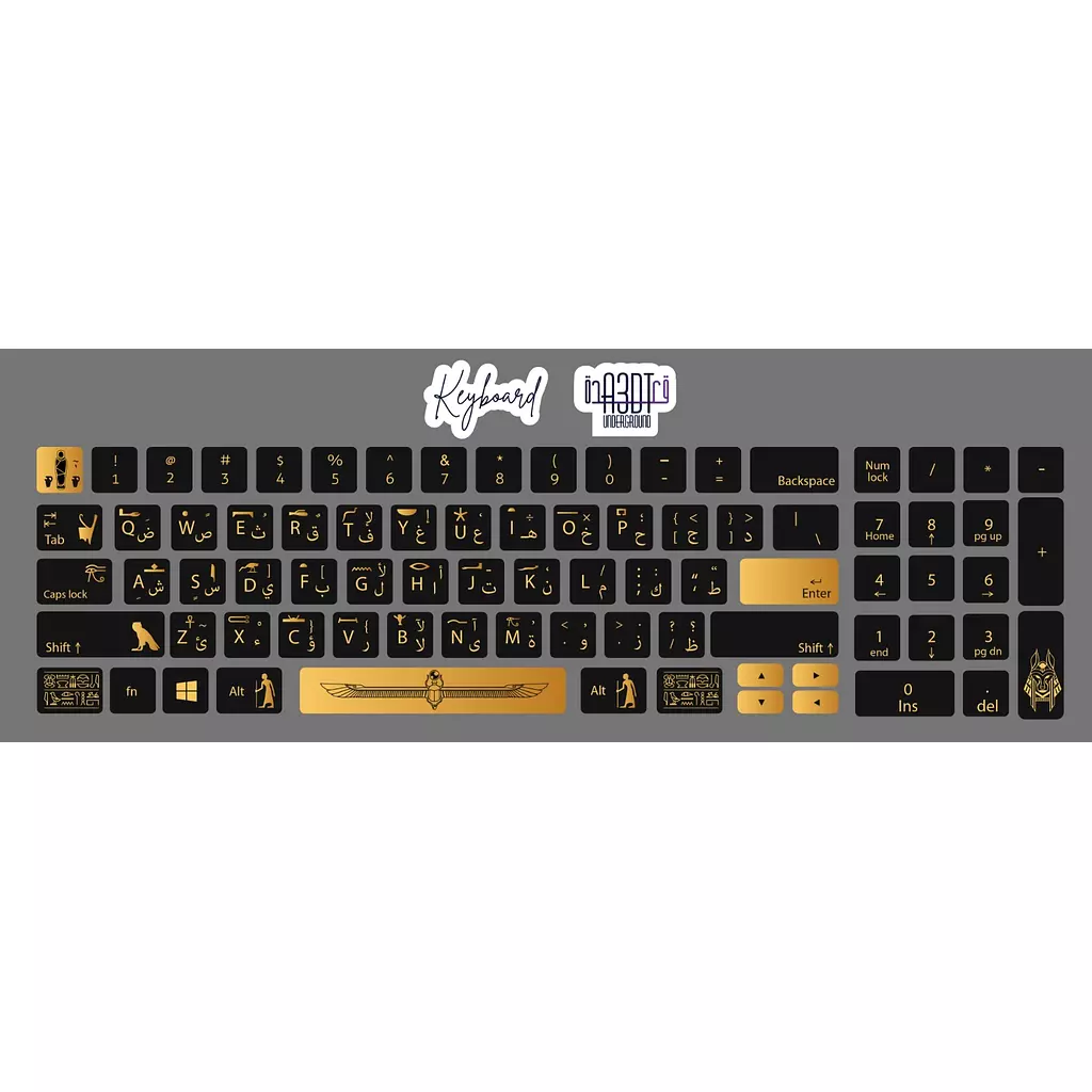 Pharaohs black & gold keyboard sticker  