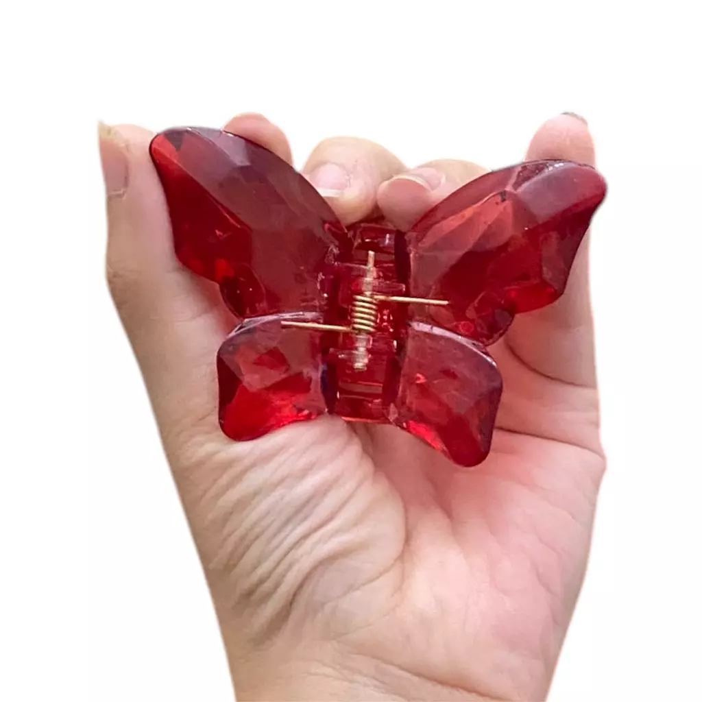 Large Red Butterfly Claw Clip