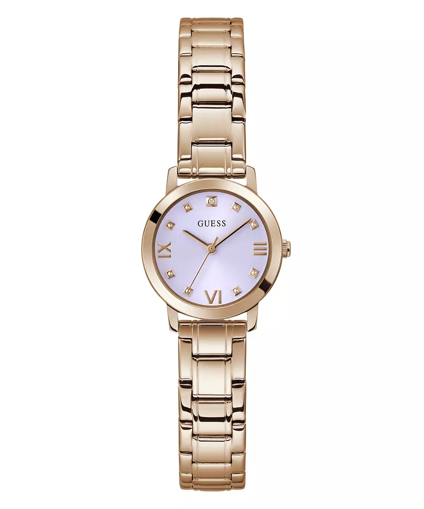 GUESS GW0532L3 ANALOG WATCH For Women Round Shape Rose Gold Stainless Steel Polished Bracelet
