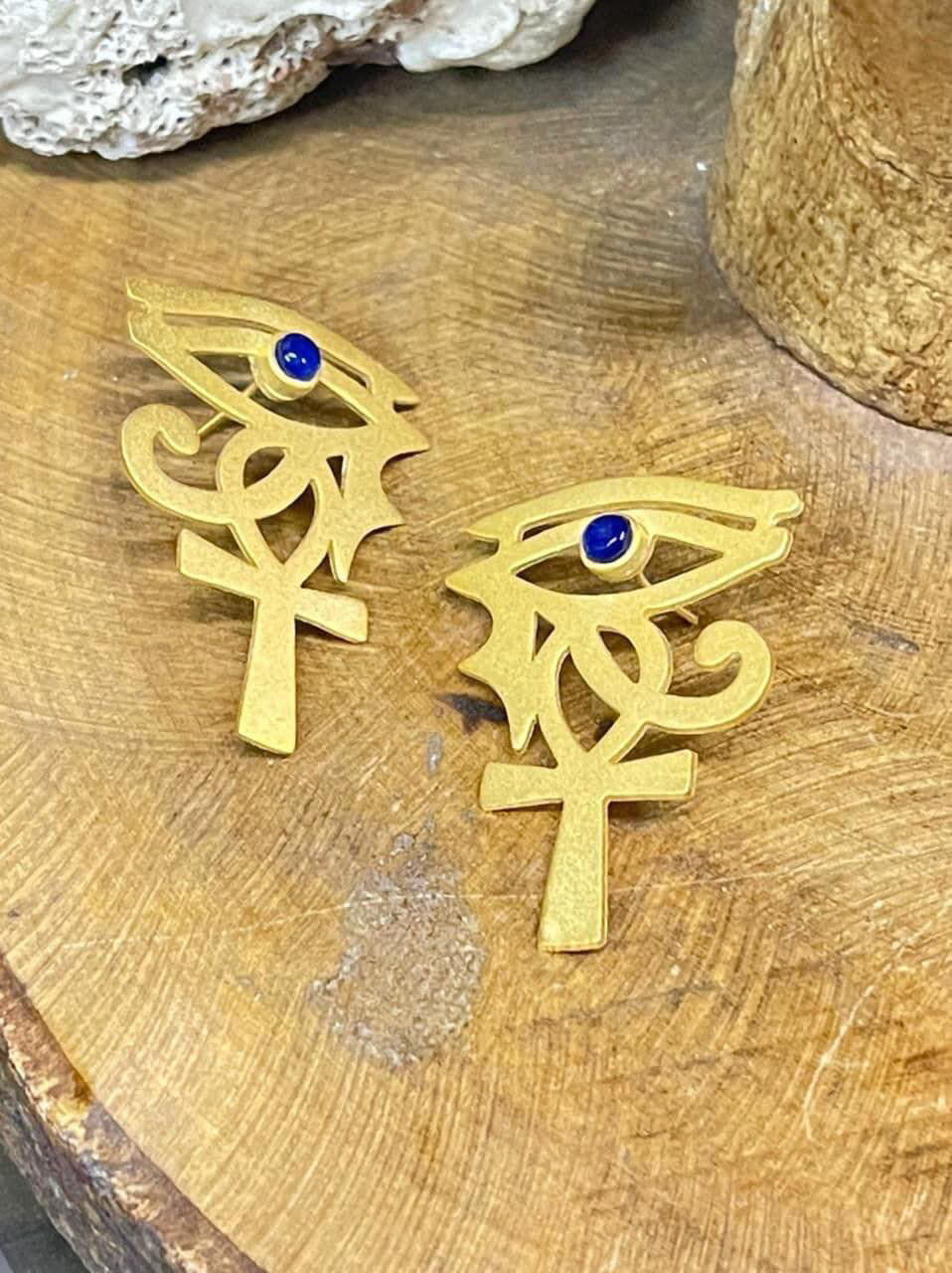 Horus eye & key of the nile earrings 