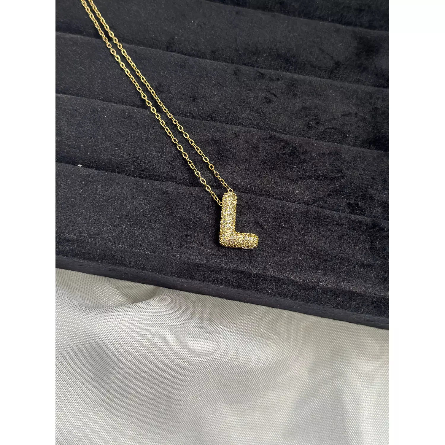 Crystal bubble letter necklace  7