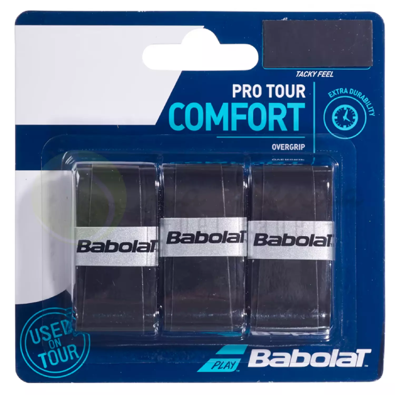 Babolat Pro Tour Comfort Black Overgrip (Pack of 3) hover image