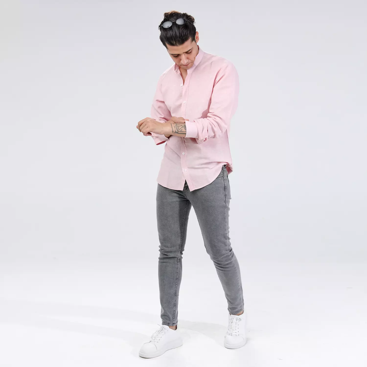 Linen Plain Shirt long Sleeve hover image