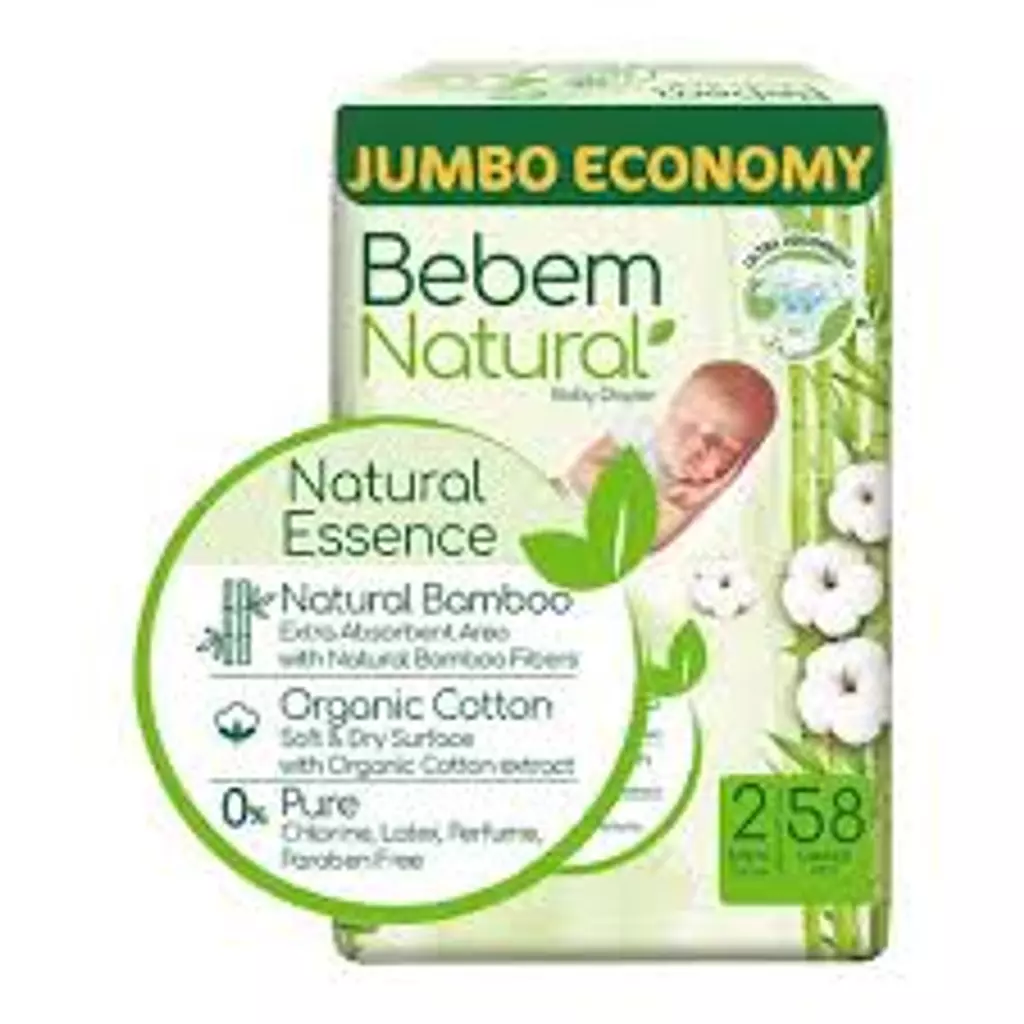 Bebem Natural Diapers - Size 2 Mini - 58 pcs