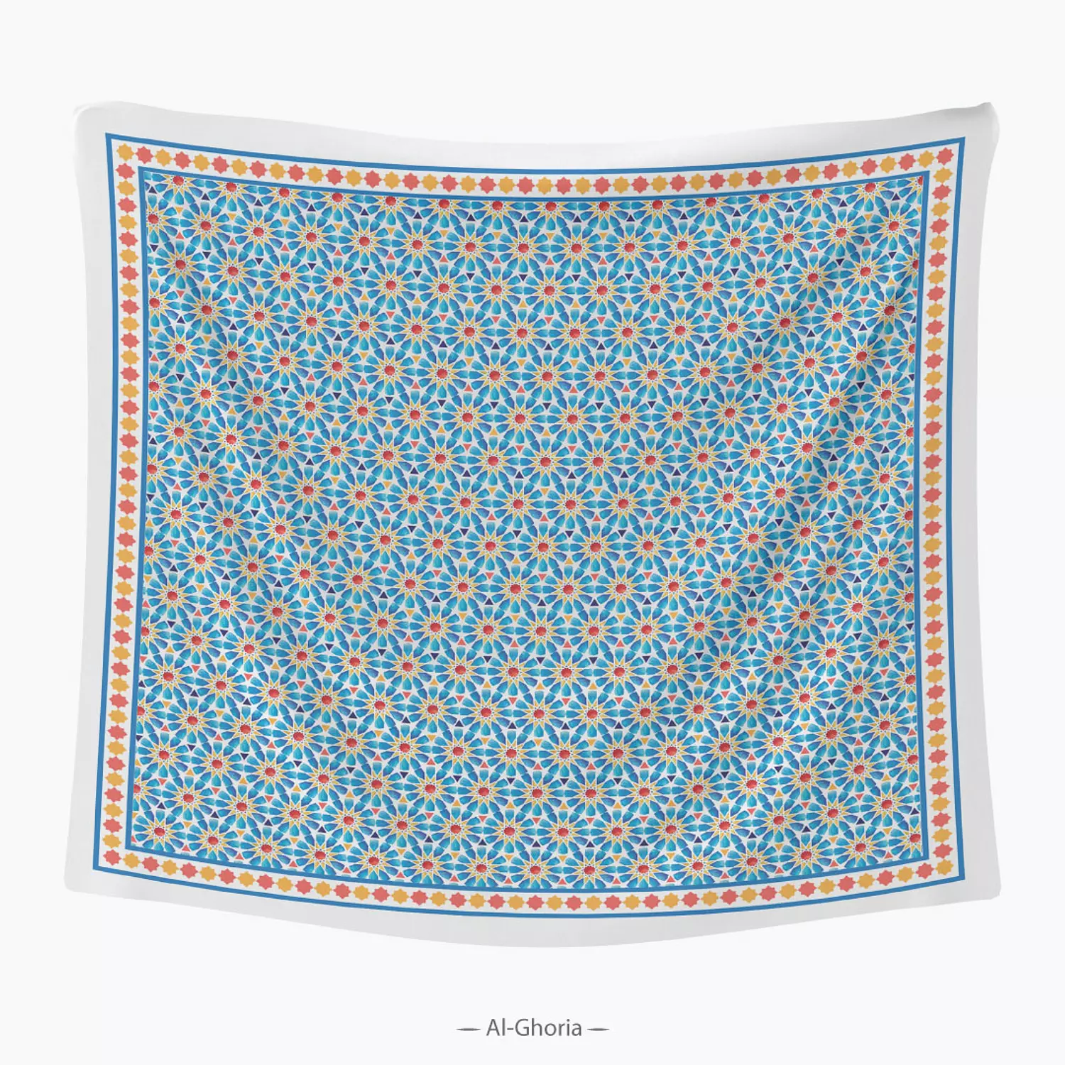 Blue Islamic Stars Table Cover 4