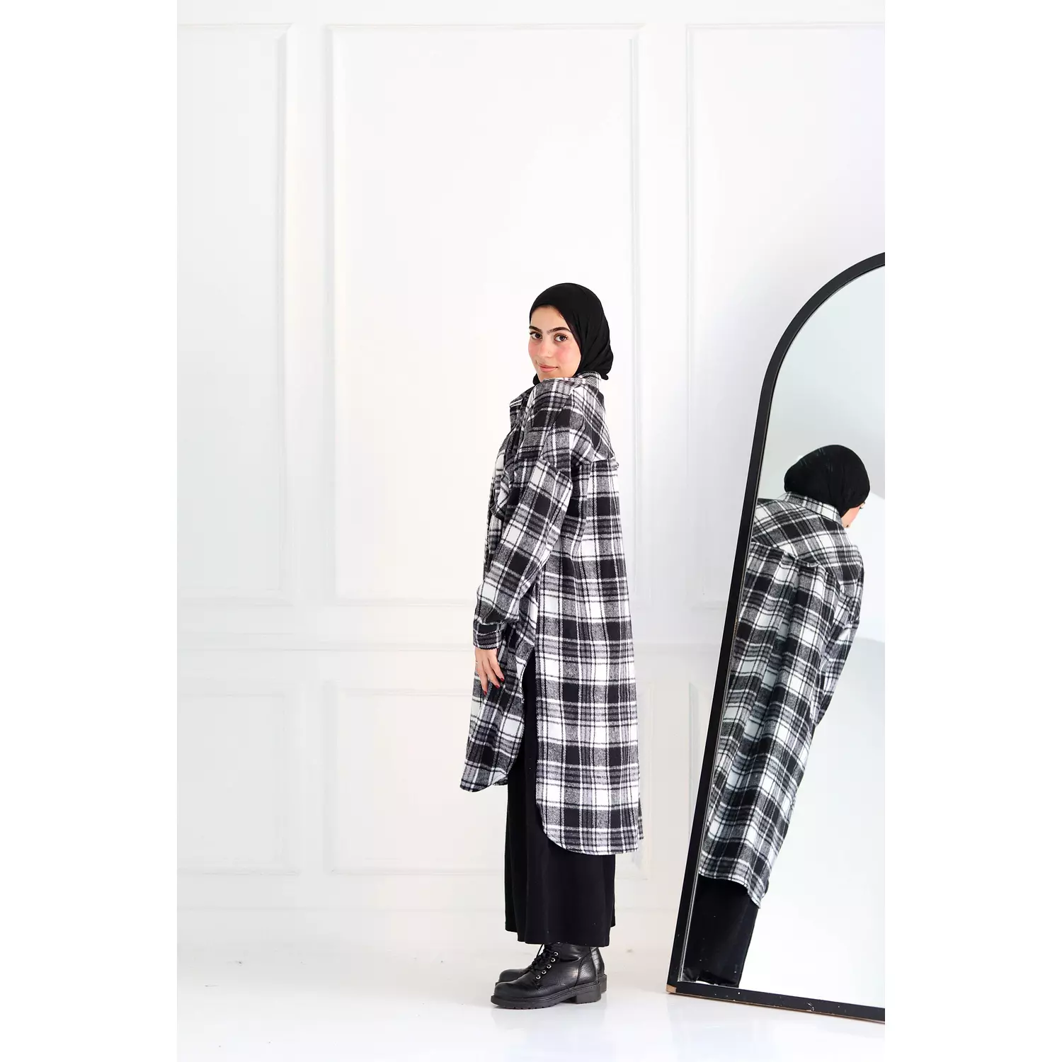 Black & White Checkered Oversize Shirt 2