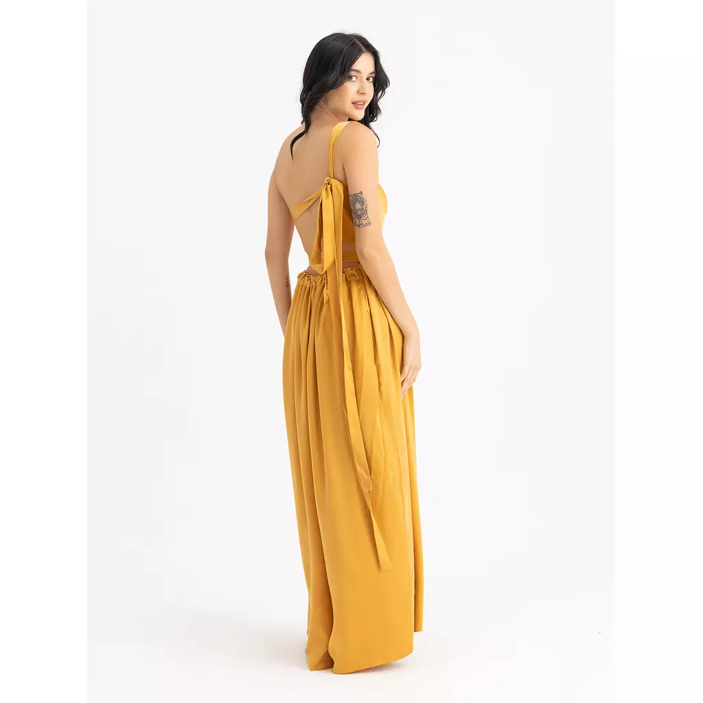 The SOKO satin backless one shoulder top (Copy)