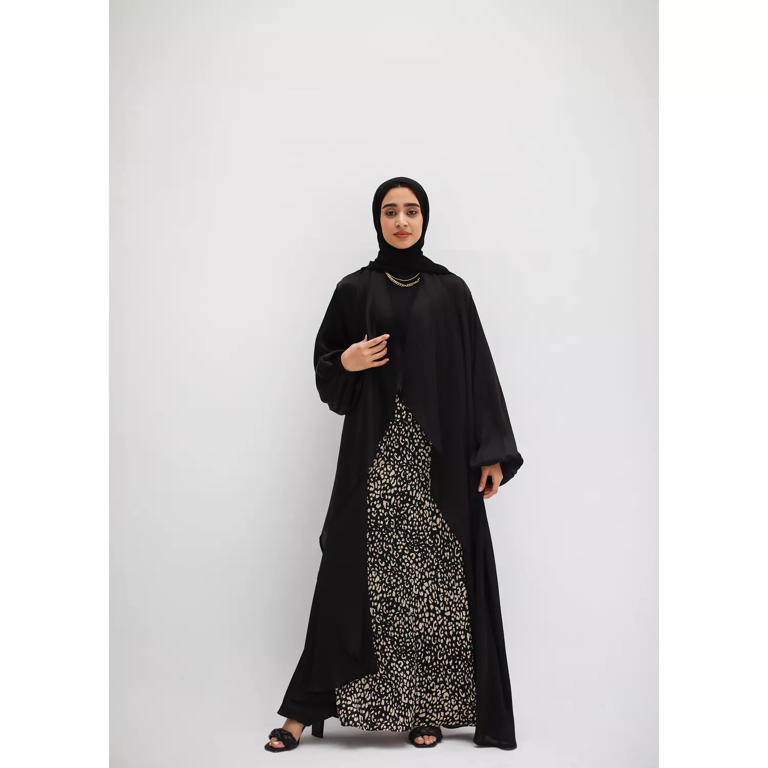 Shimmer Maxi Cardigan in Black 2