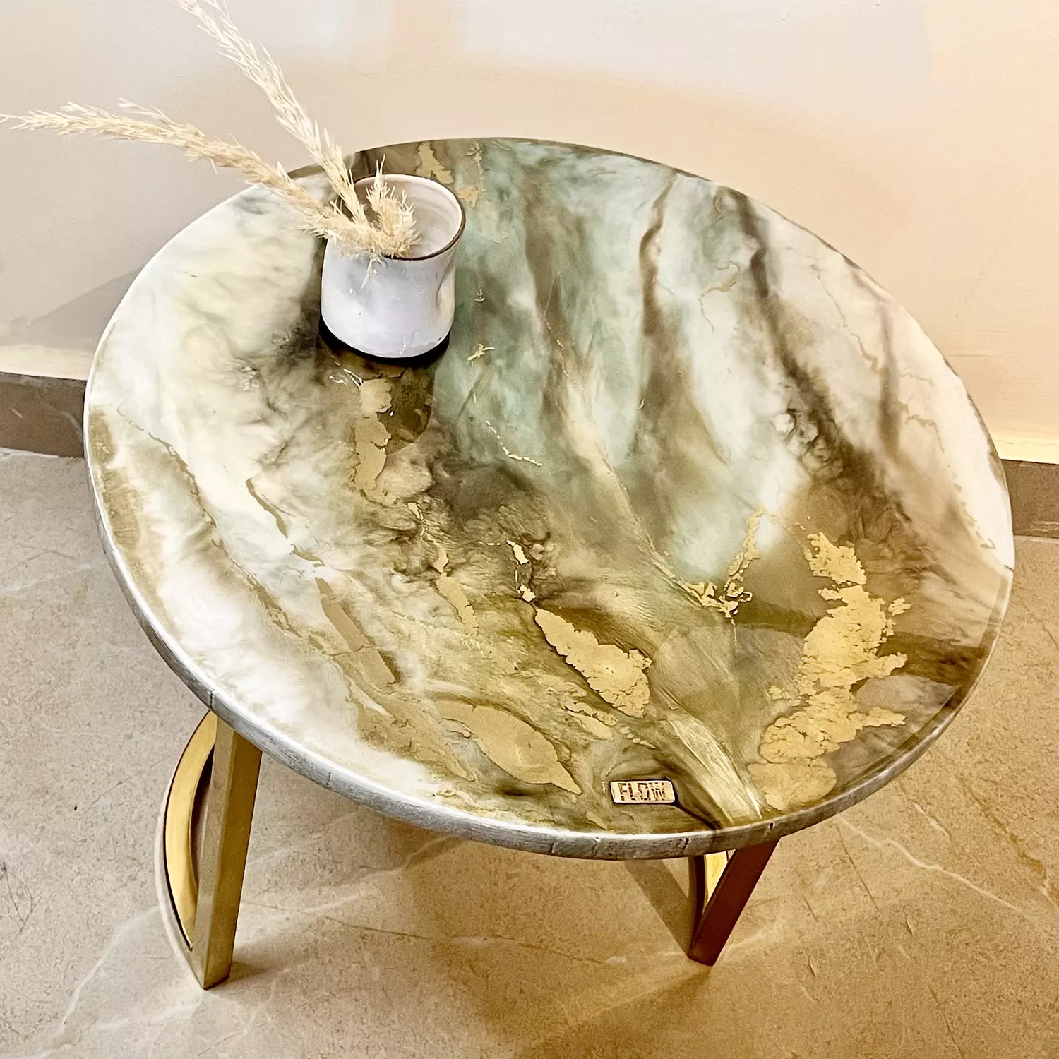 Olive/ Gold Side Table-2nd-img