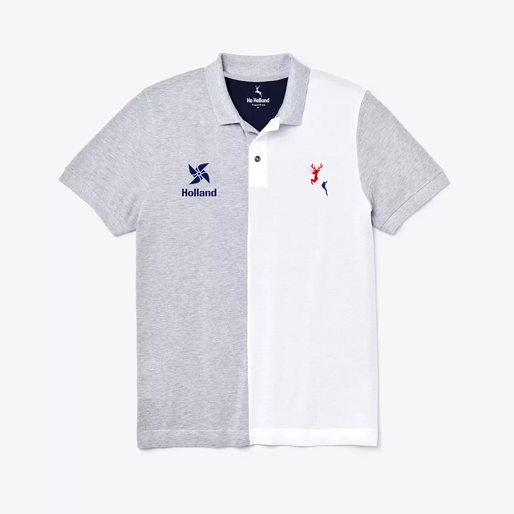 Polo T shirt - Grey & White