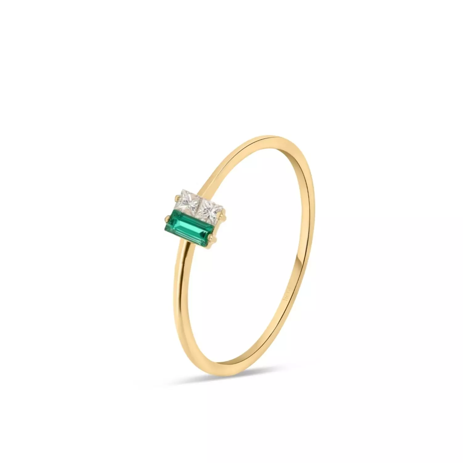 Emerald And Diamond Twinkle Ring - R63 hover image