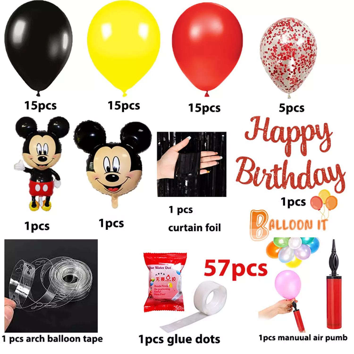 Mickey Mouse Balloons Arch Garland Kit 1