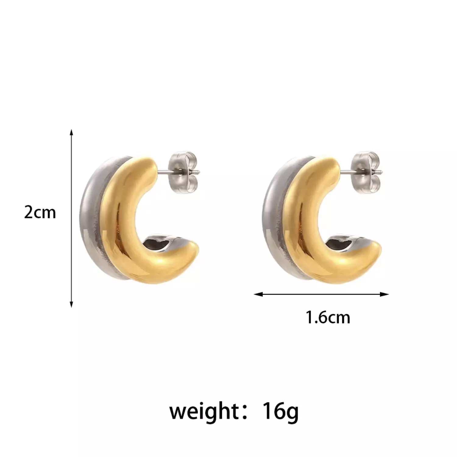 Double Rounded Earrings 2