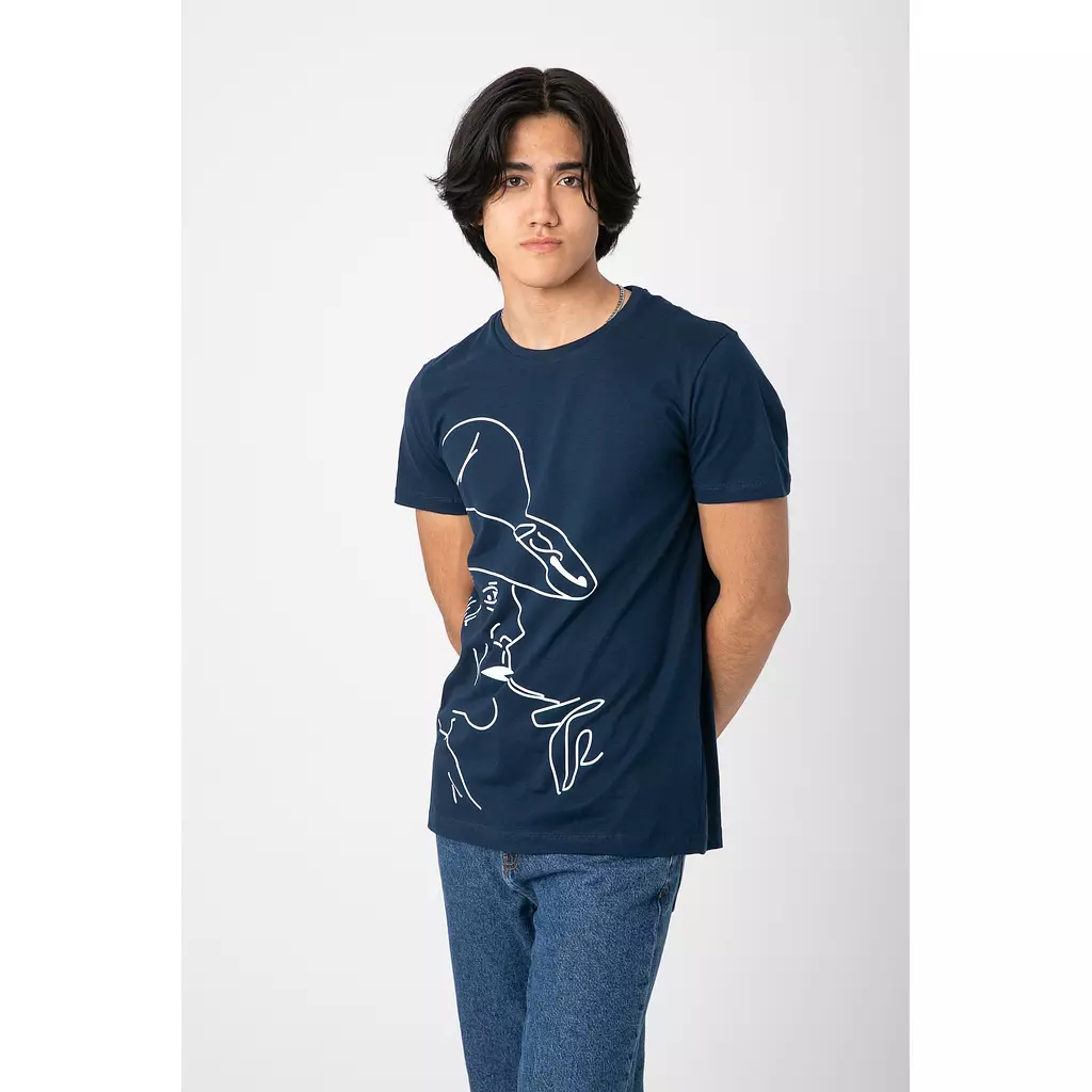 T-SHIRT WITH MAN LINE PRINT.