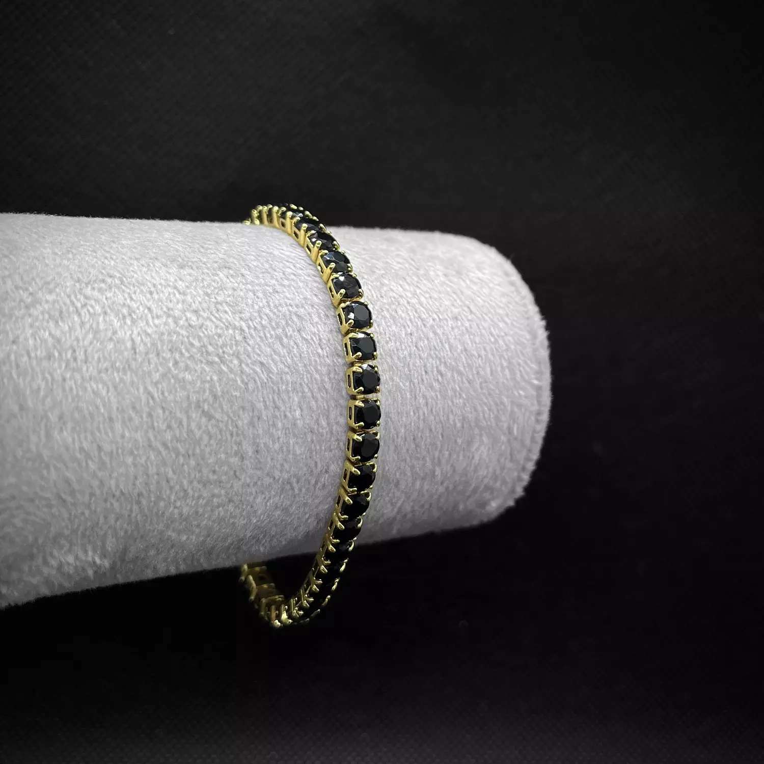 Gold Black Tennis Bracelet  hover image