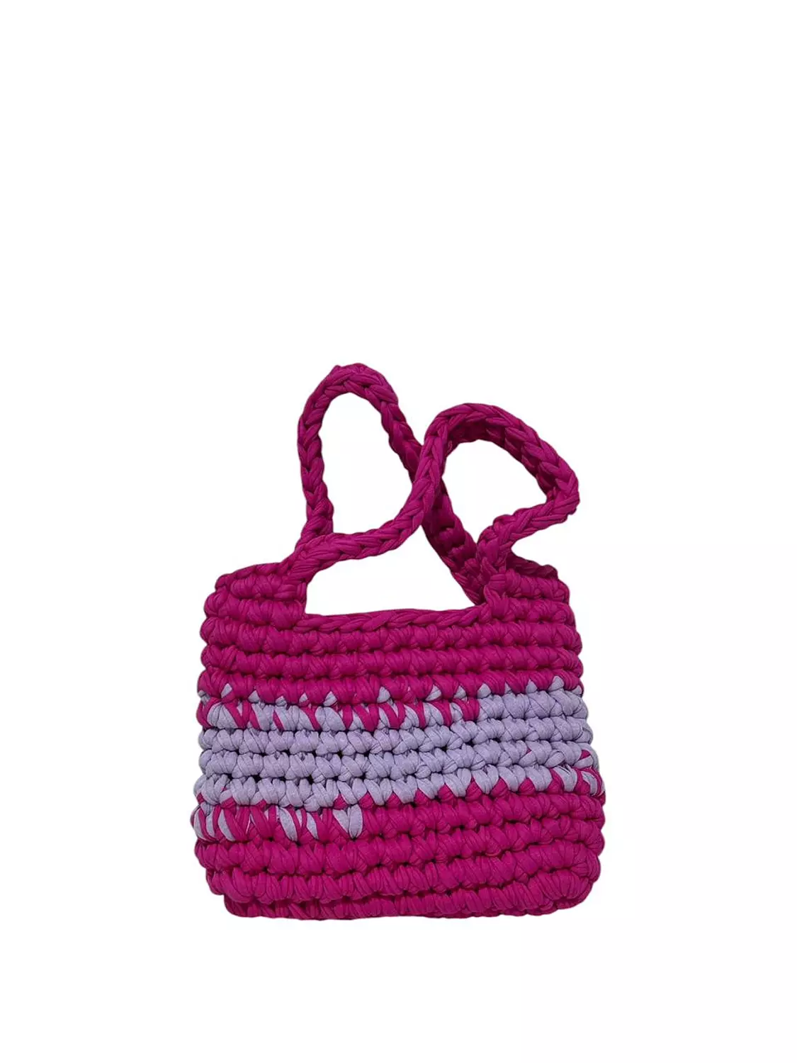 Crochet Bag - Fuchsia & Light Purple hover image