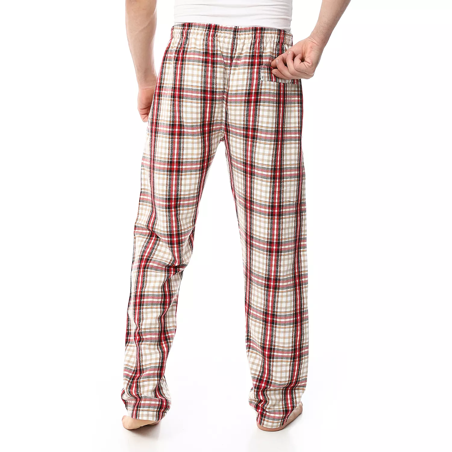 Shorto Winter Check Pants - Red * Beige - 4045 - 024  3