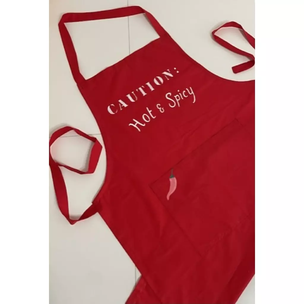 Hot & Spicy hand painted apron