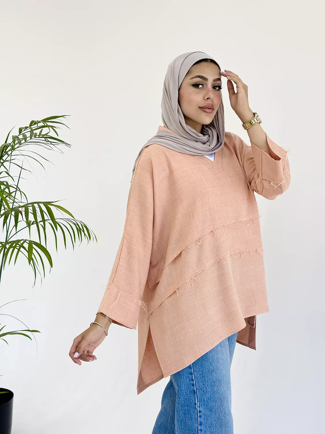 EFFORTLESS BLOUSE IN APRICOT CRUSH hover image